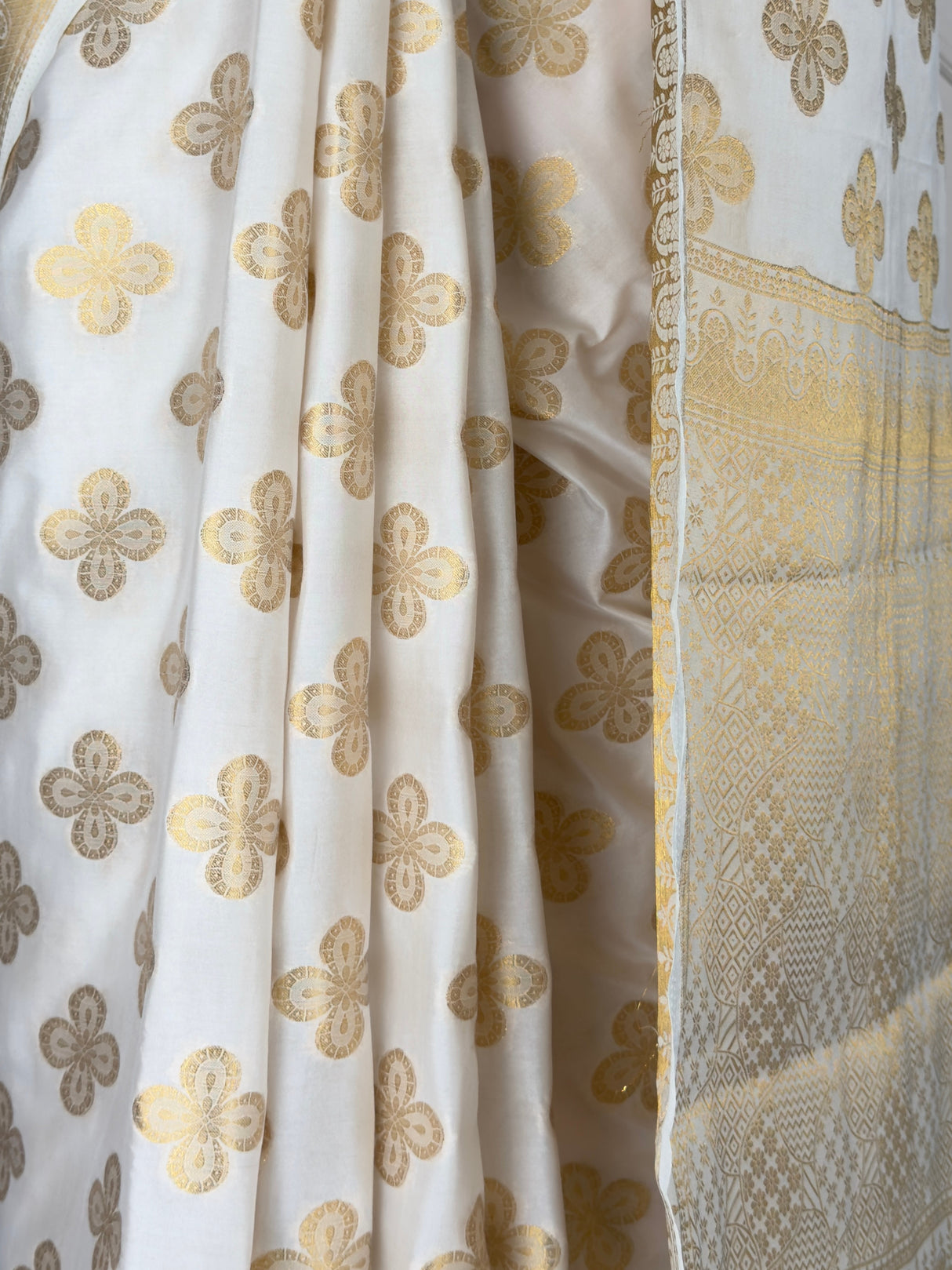 MIMOSA White Mysore Silk Saree — fleets shot full lifestyle