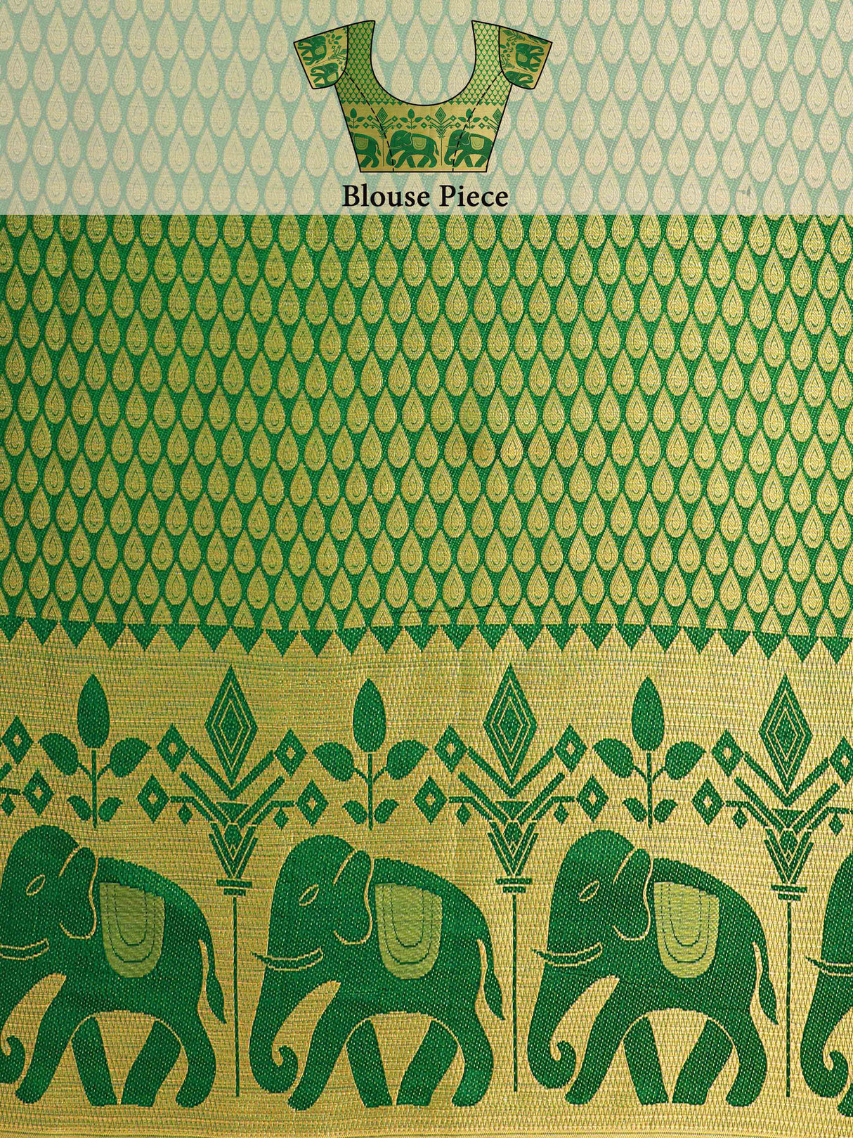 Mimosa Womens Art Silk Saree Kanjivaram Green Color