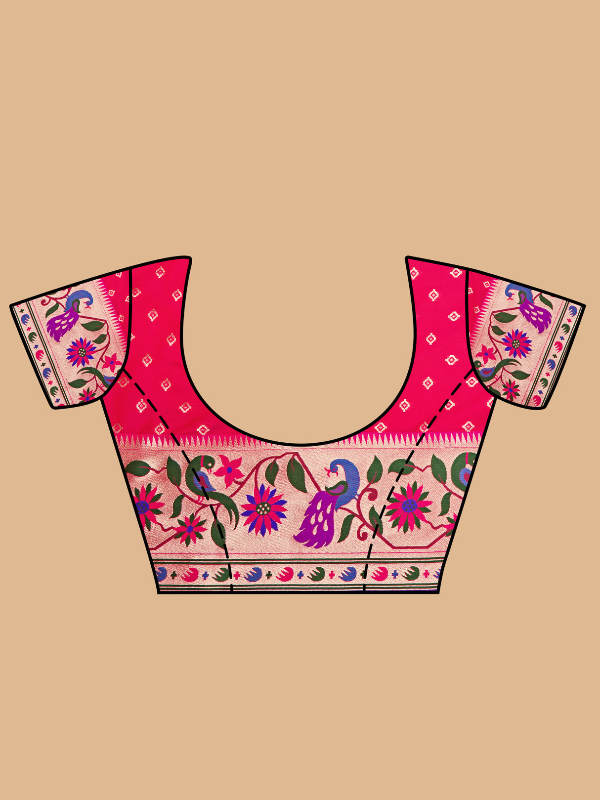 Mimosa Women's Woven Design Patola Style Art Silk Saree With Blouse Piece : SA00001379PRFREE