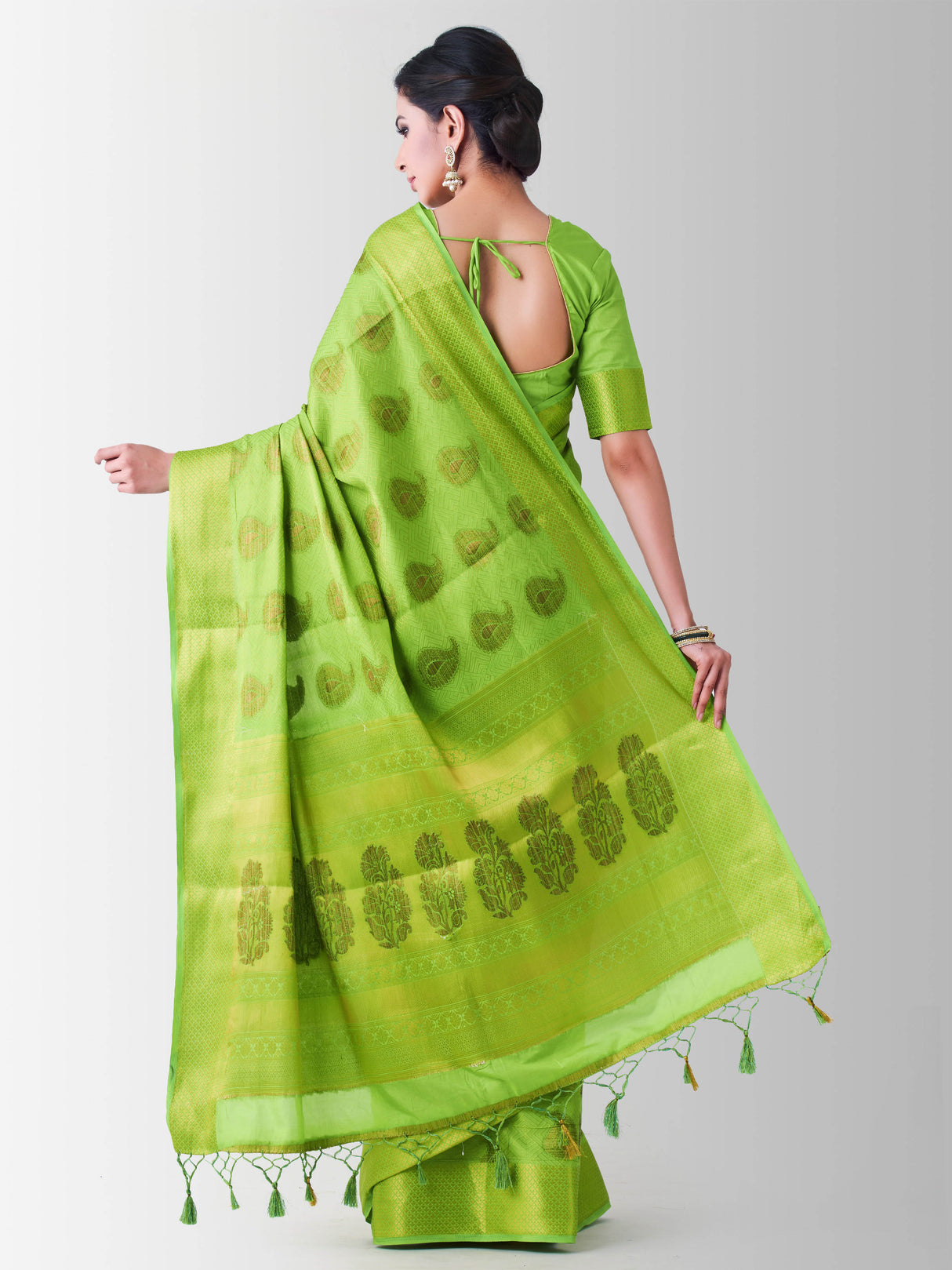 Mimosa Womens Art Silk Saree Kanjivaram Liril Color