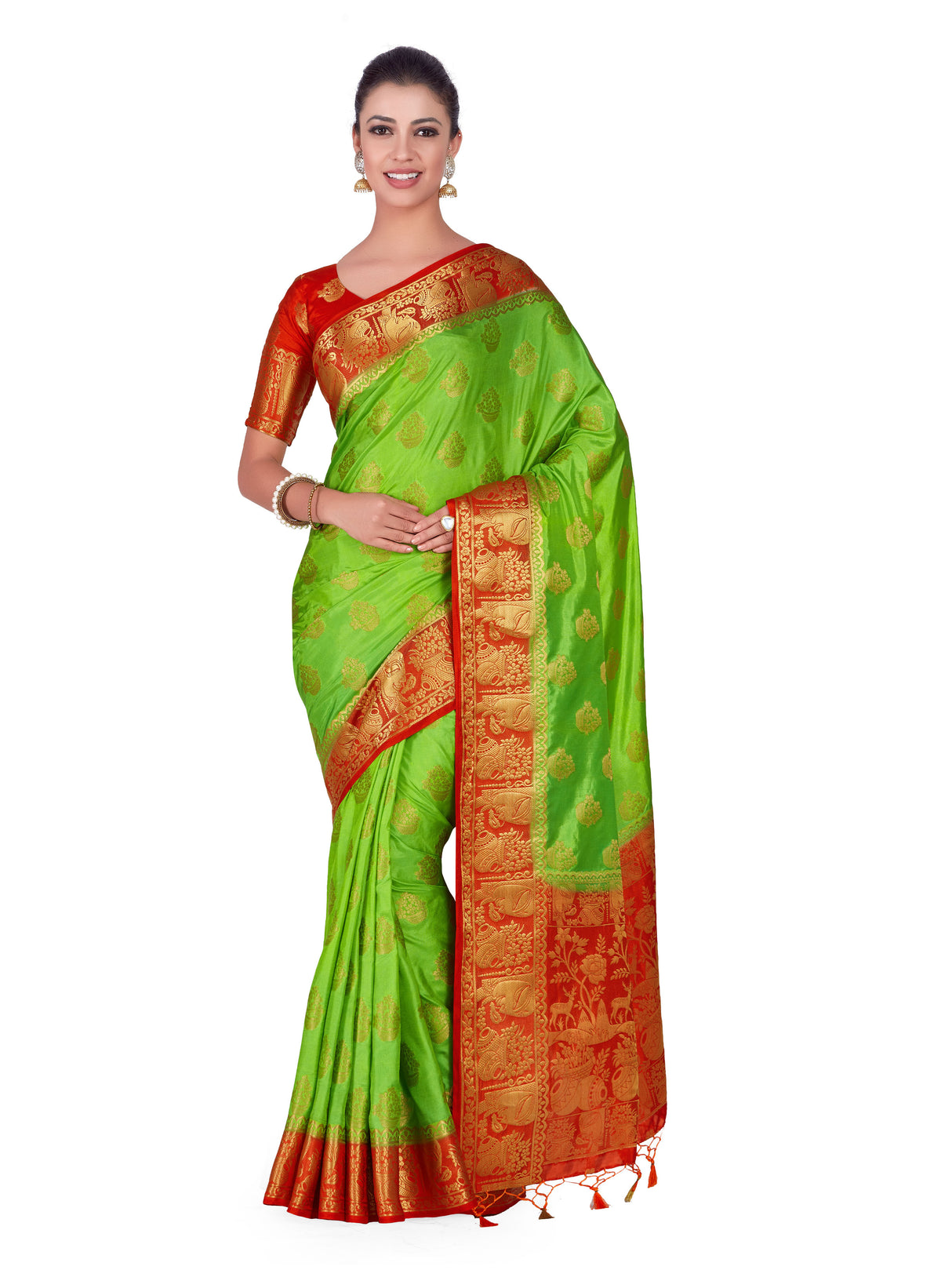 Mimosa Womens Art Silk Saree Kanjivaram Liril Color