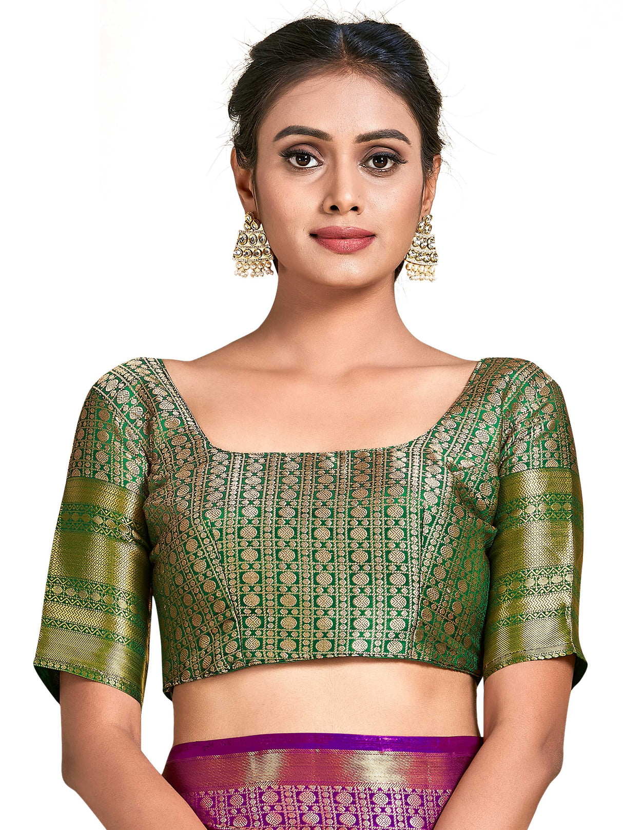 Mimosa Womens Art Silk Saree Kanjivaram Mejanta Color