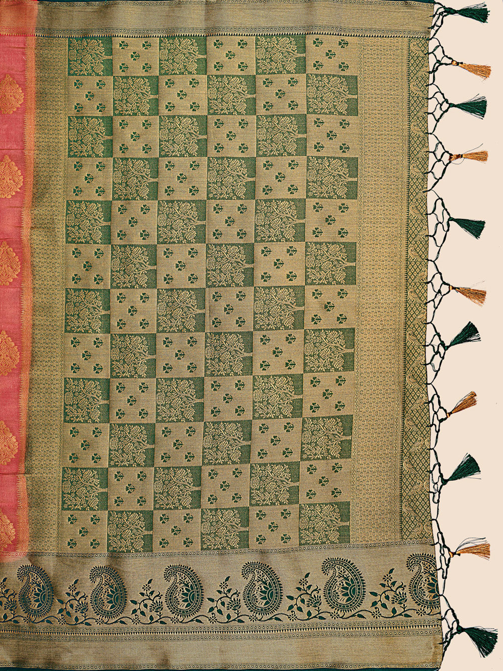 Mimosa Womens Art Silk Saree Kanjivaram Gajjari Color