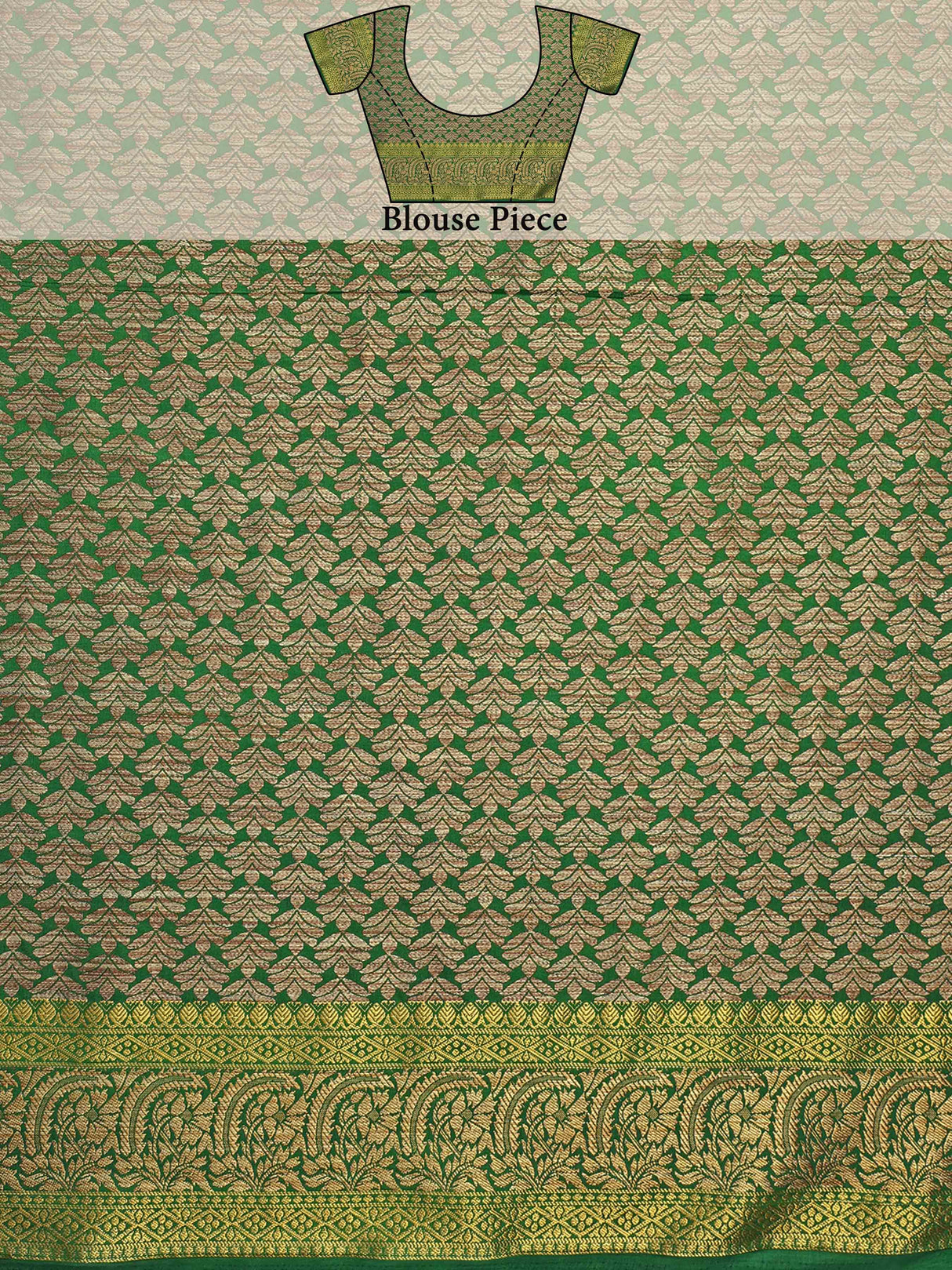 Mimosa Womens Art Silk Saree Kanjivaram Green Color