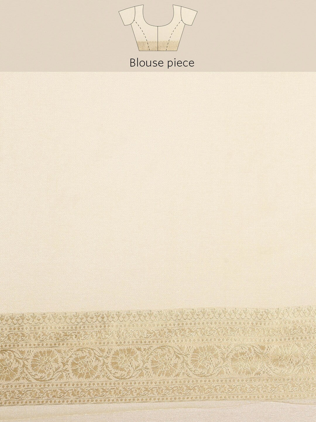 Mimosa Womens Art Silk Saree Kanjivaram Cream Color