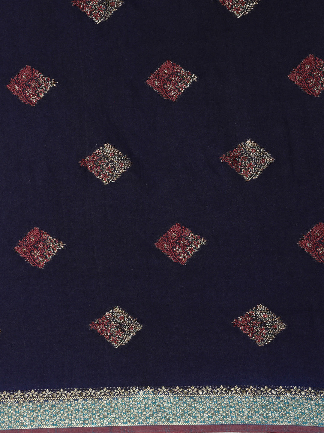 Mimosa Womens Art Silk Saree Kanjivaram style Navy Blue Color