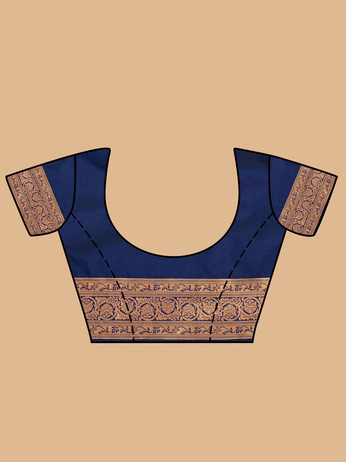 Mimosa Women's Woven Design Kanjivaram Style Art Silk Saree With Blouse Piece : SA00001384NVFREE