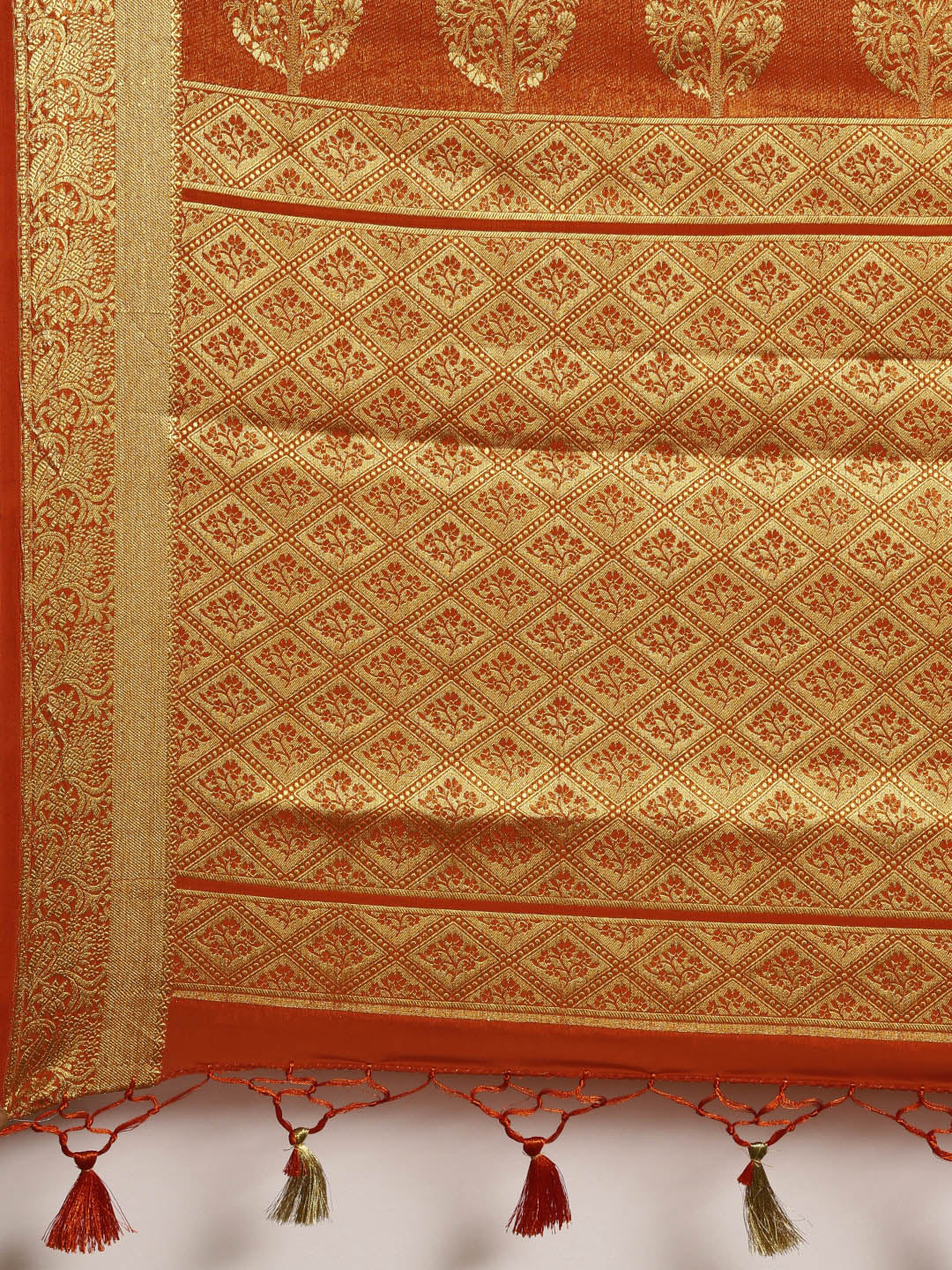 Mimosa Womens Crepe Saree Mysore Silk Chocolate Color