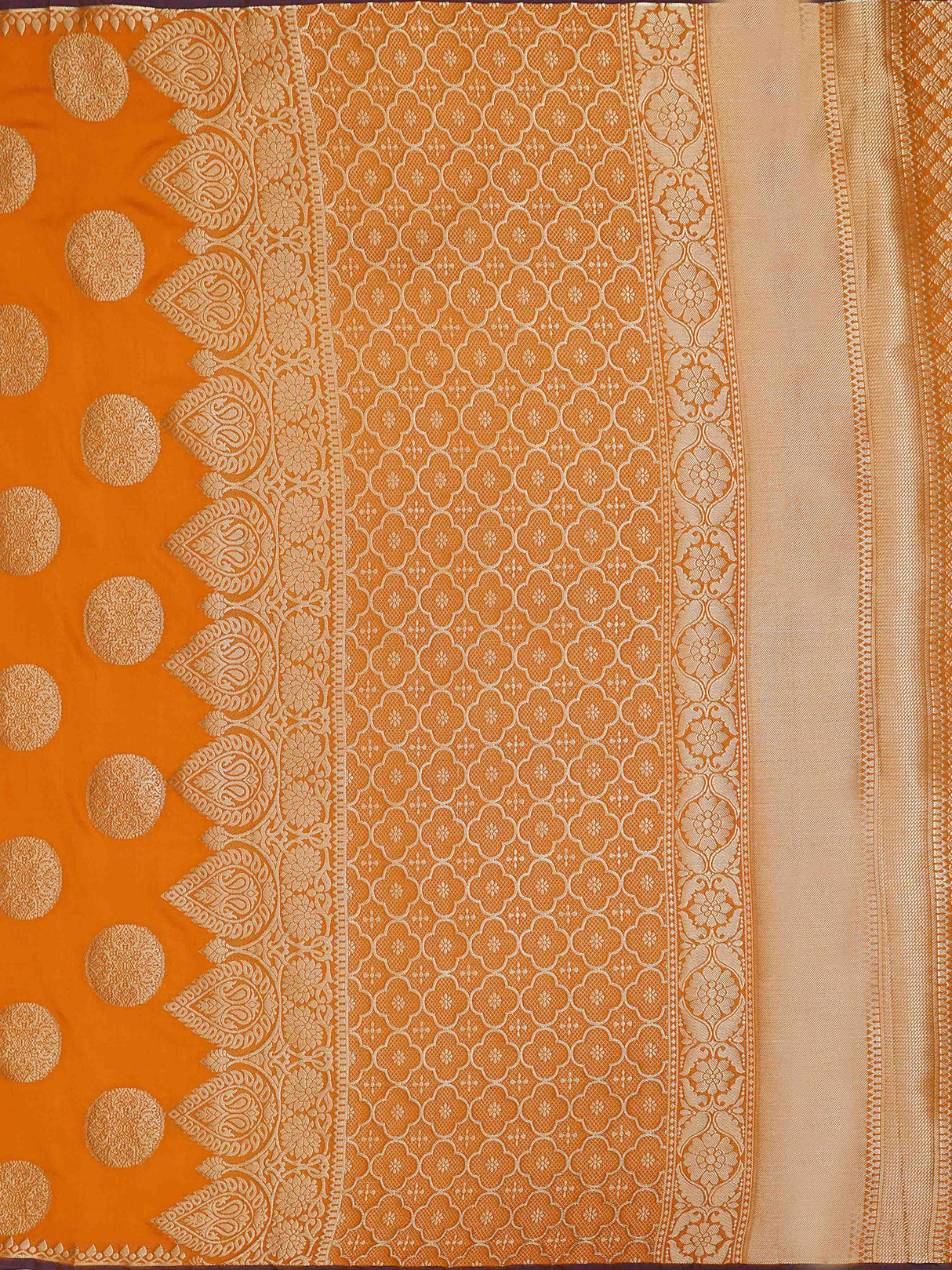 Mimosa Womens Art Silk Saree Kanjivaram Orange Color