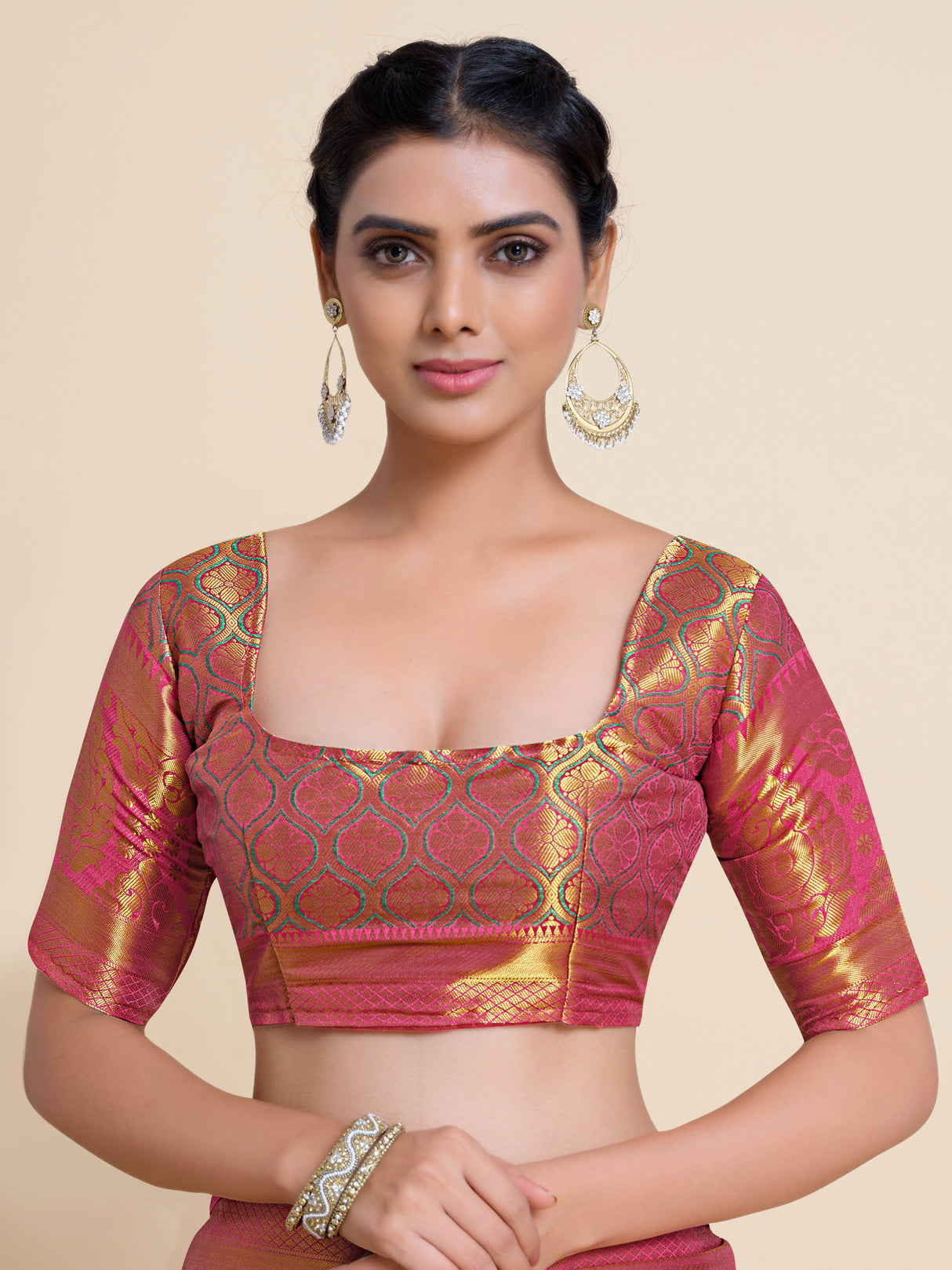 Mimosa Womens Art Silk Saree Kanjivaram Gajjari Color