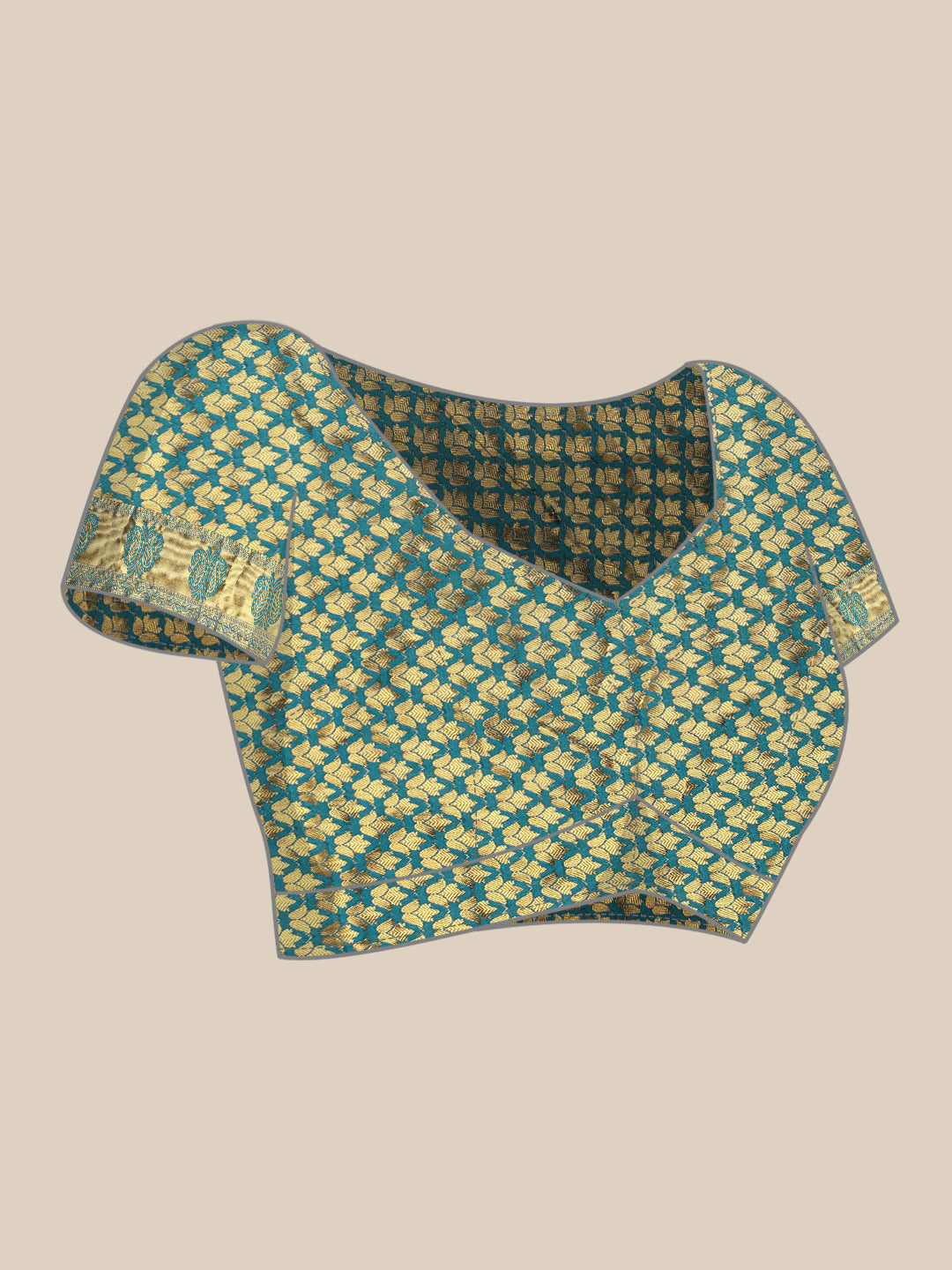 Mimosa Womens Crepe Saree Mysore Silk Saffire Color