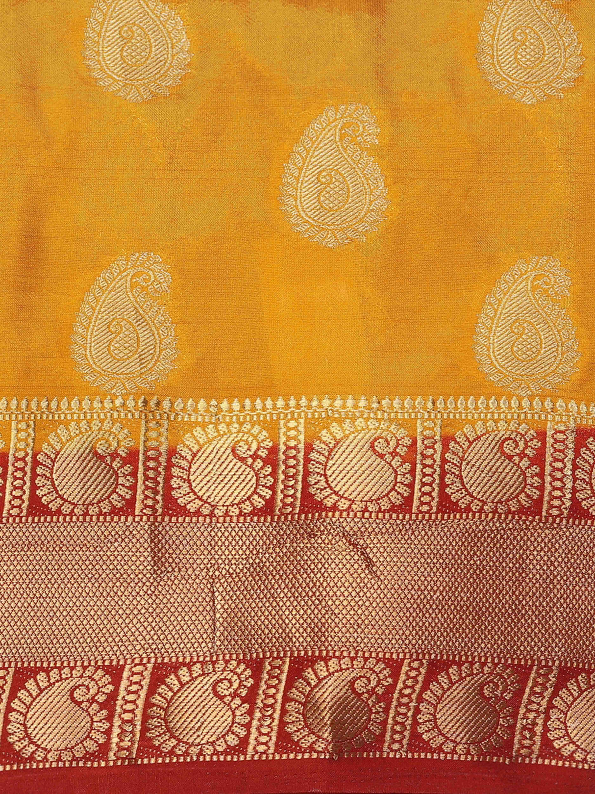 Mimosa Womens Art Silk Saree Kanjivaram Mustard Color