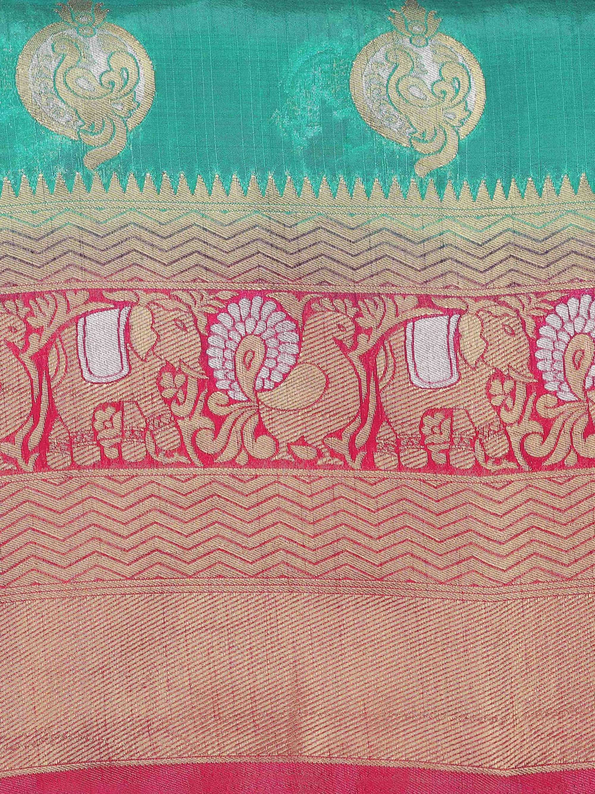 Mimosa Womens Art Silk Saree Kanjivaram Rama Color