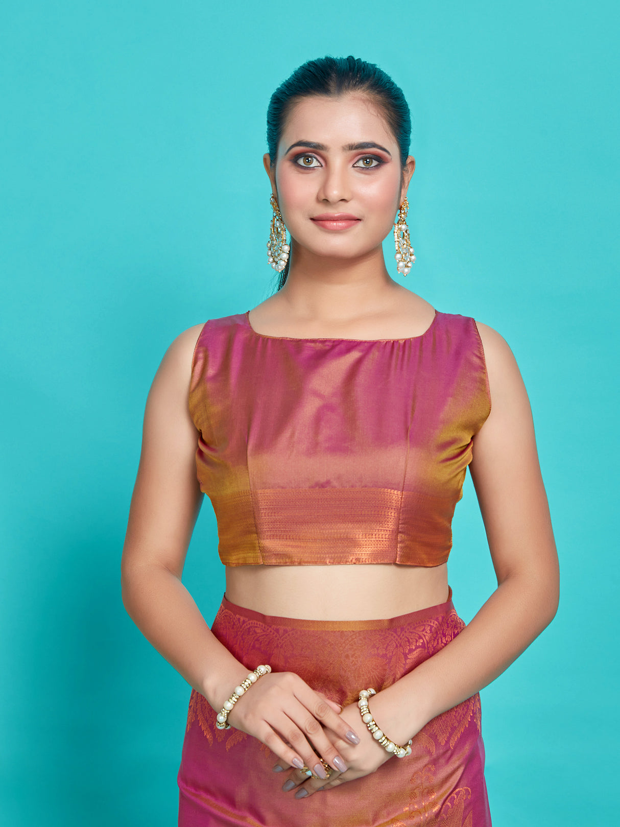 Mimosa Women's Woven Design Kanjivaram Style Art Silk Saree With Blouse Piece : SA00001382PRFREE