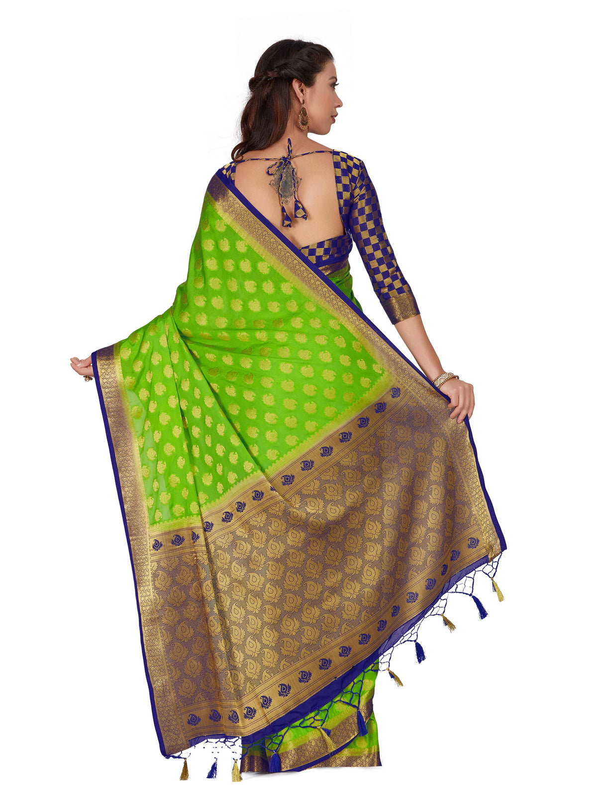 Mimosa Womens Crepe Saree Mysore Silk Liril Color