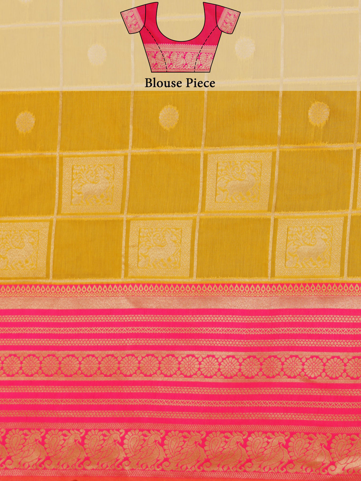 Mimosa Women's Woven Design Kanjivaram Style Art Silk Saree With Blouse Piece : SA0000870GD