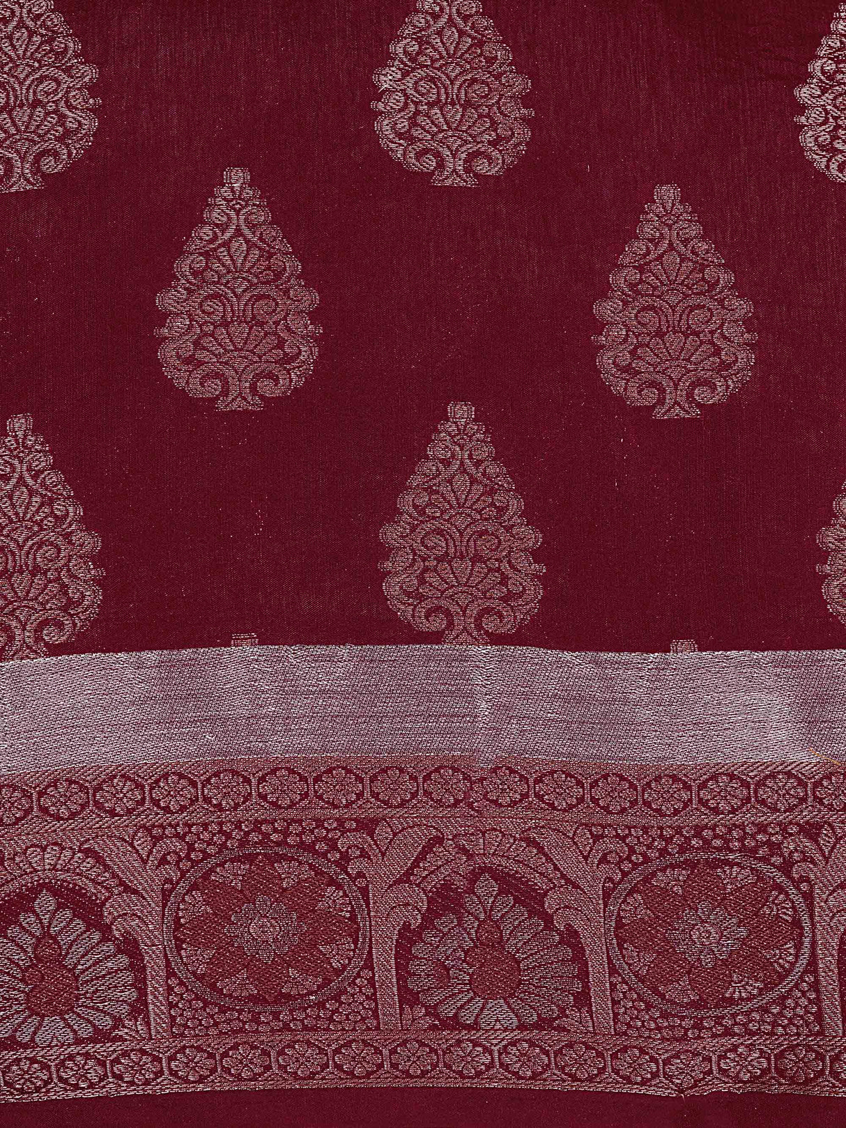 Mimosa Womens Art Silk Saree Kanjivaram Maroon Color