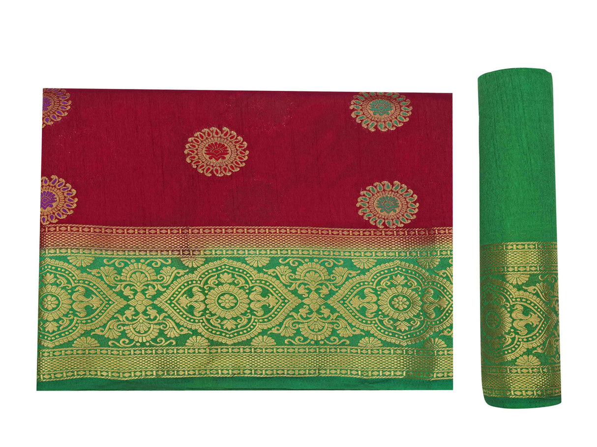 Mimosa Womens Art Silk Saree Dharmavaram Maroon Color