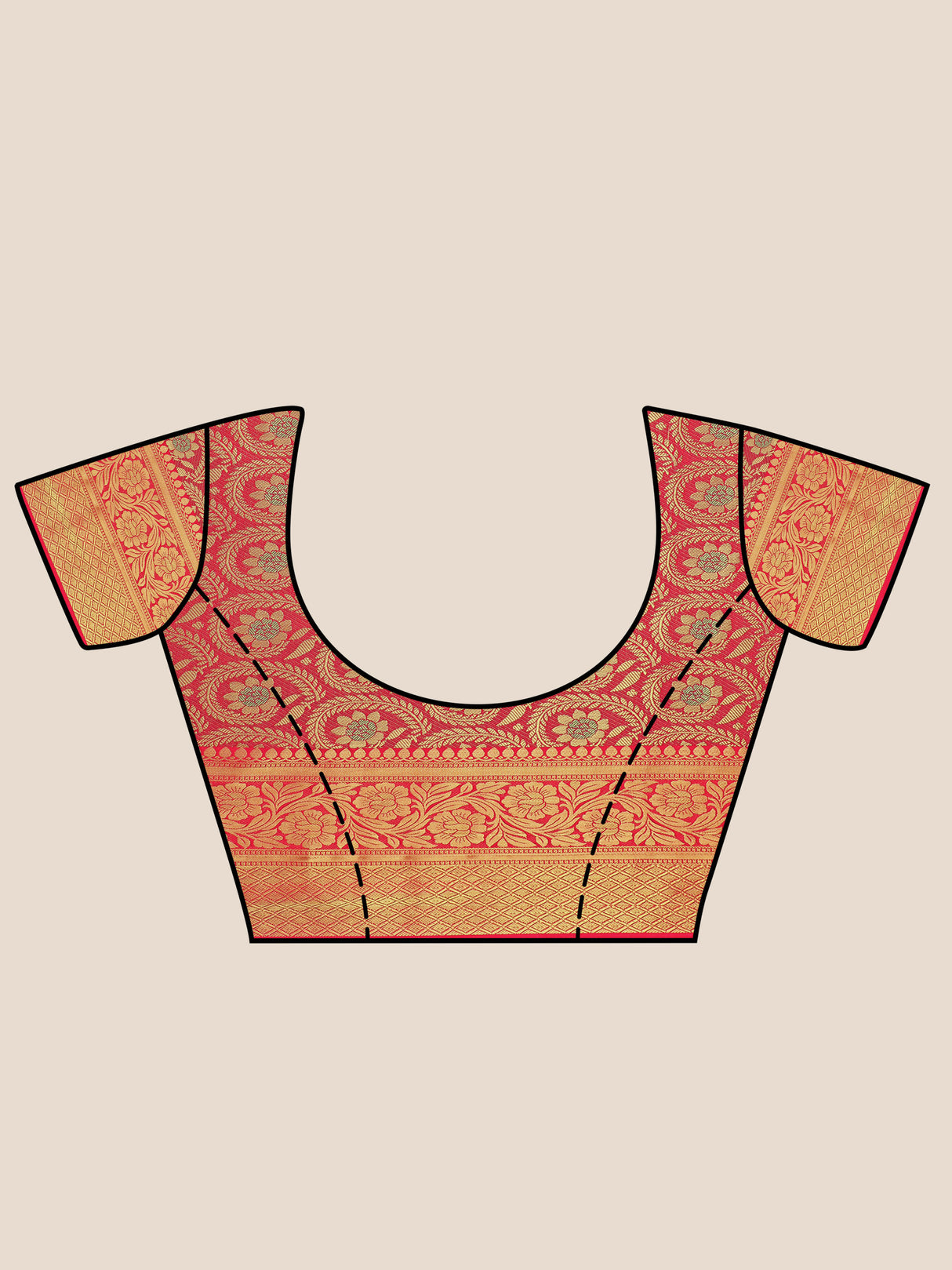 Mimosa Womens Art Silk Saree Kanjivaram Strawberry Color