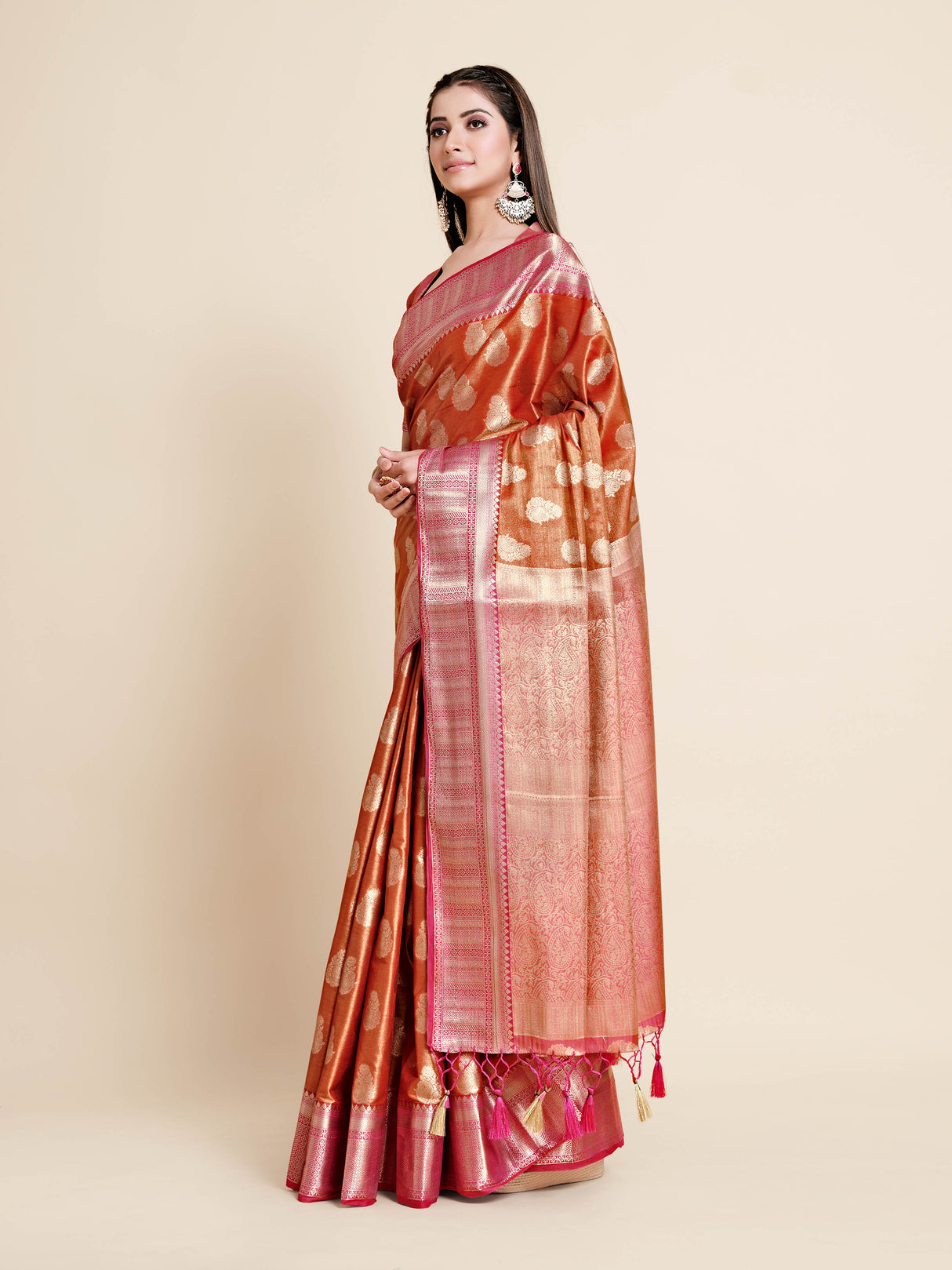 Mimosa Womens Art Silk Saree Kanjivaram Maroon Color