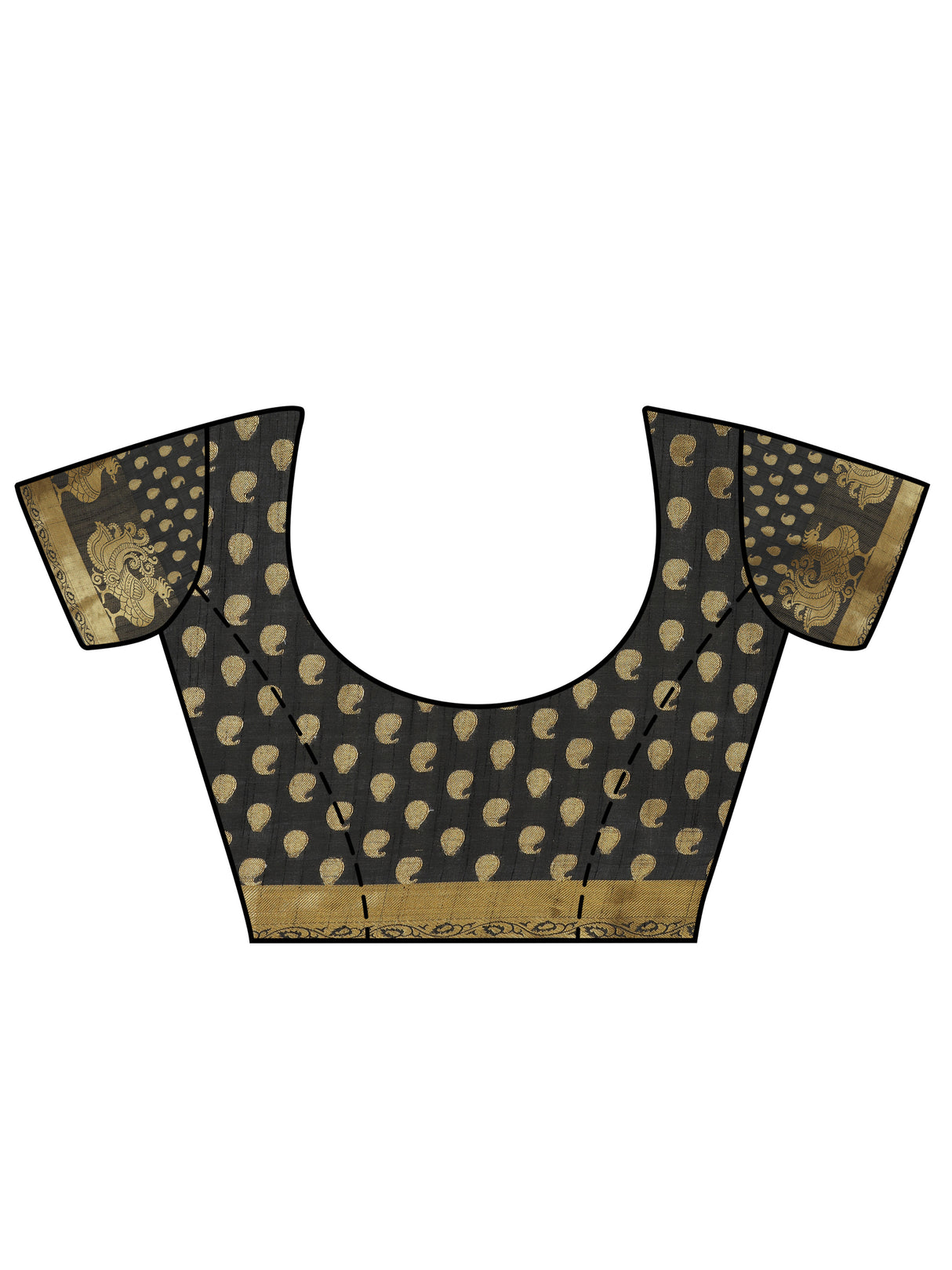 Mimosa Womens Art Silk Saree Kanjivaram Black Color