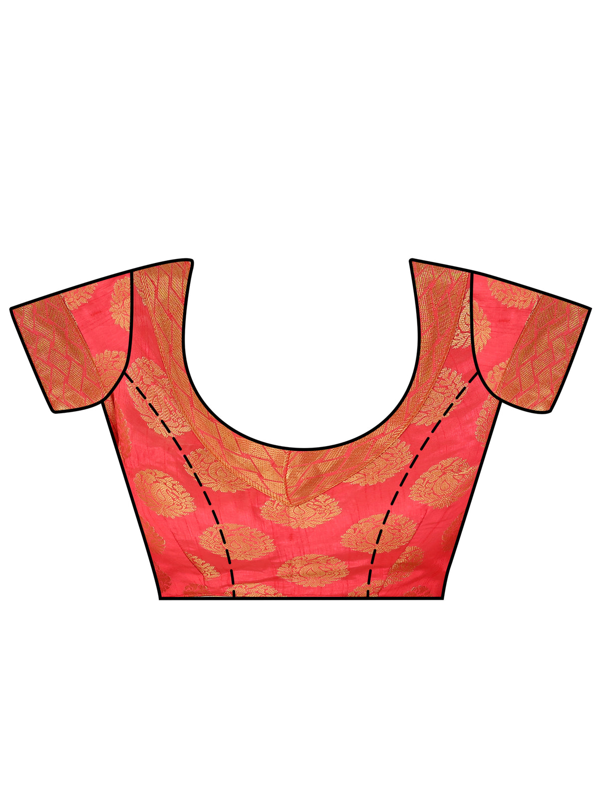 Mimosa Womens Art Silk Saree Kanjivaram Strawberry Color