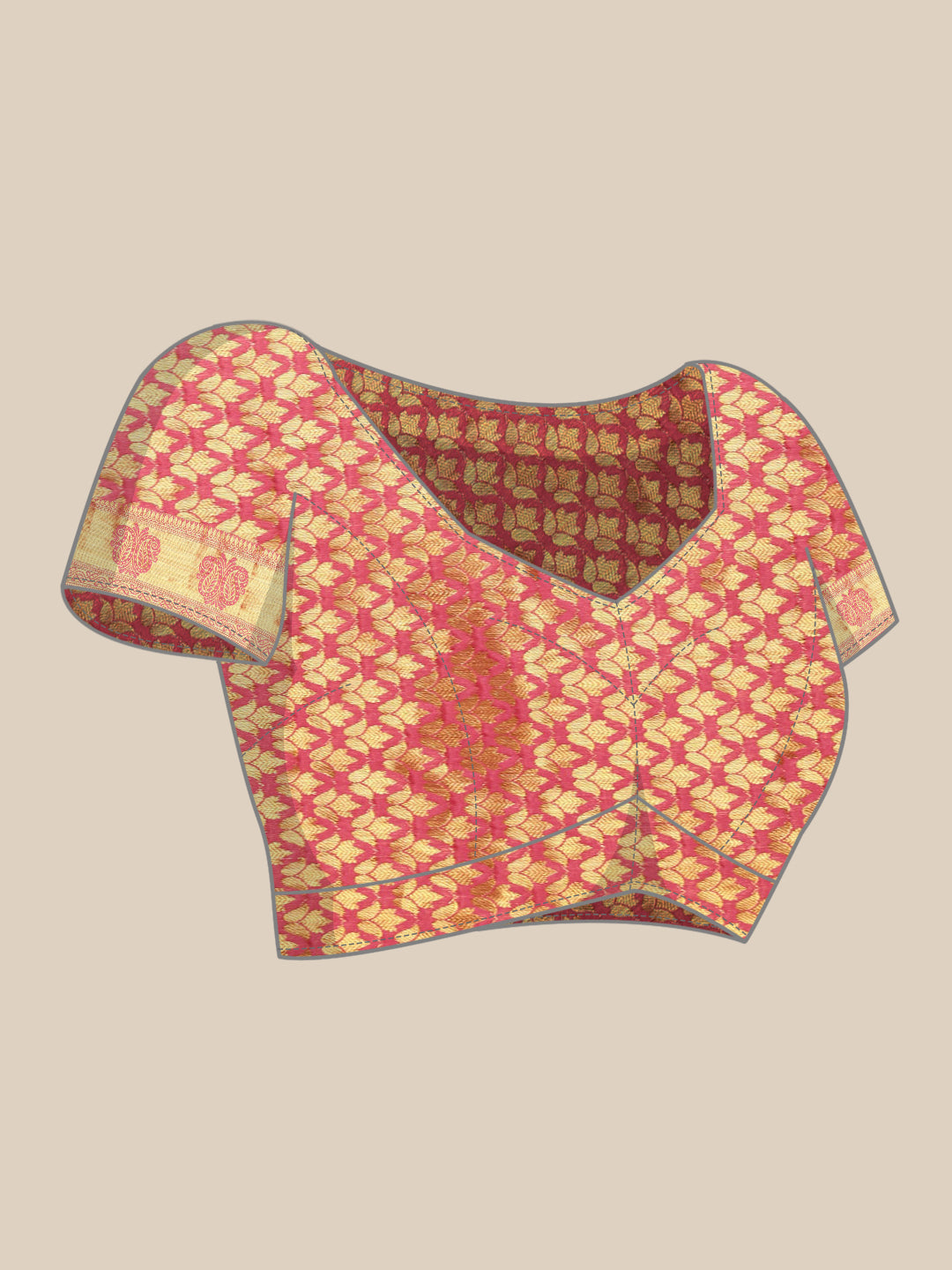 Mimosa Womens Crepe Saree Mysore Silk Gajjari Color