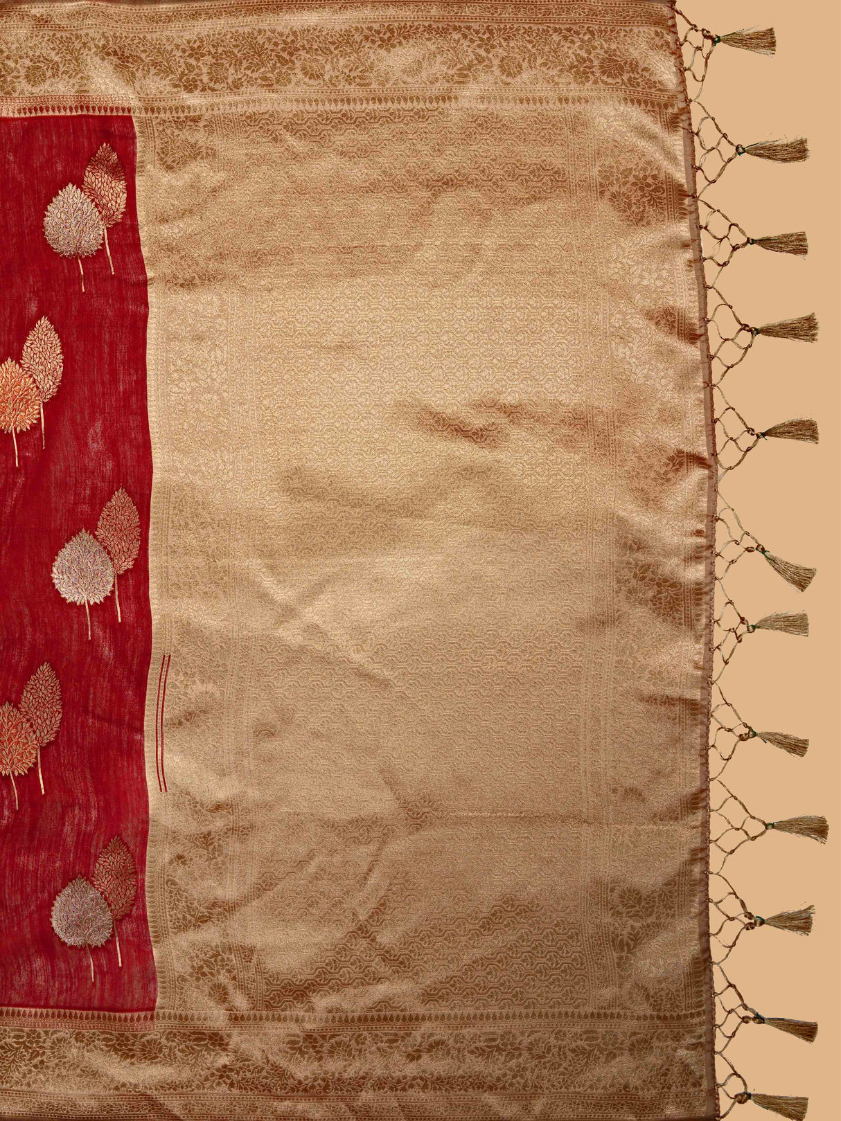 Mimosa Women's Woven Design Kanjivaram Linen Saree With Blouse Piece : SA00001234MRFREE