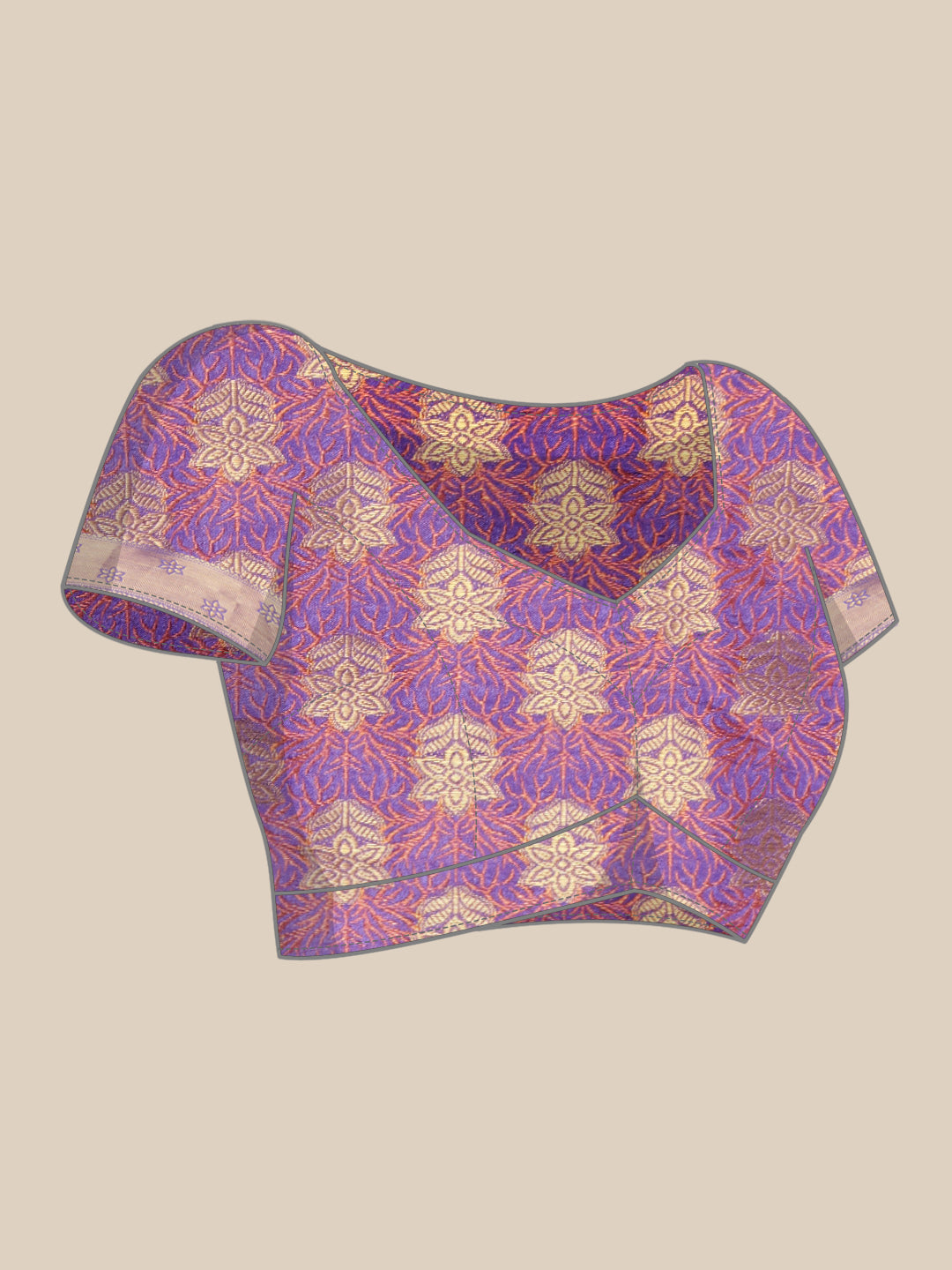 Mimosa Womens Art Silk Saree Kanjivaram Violet Color