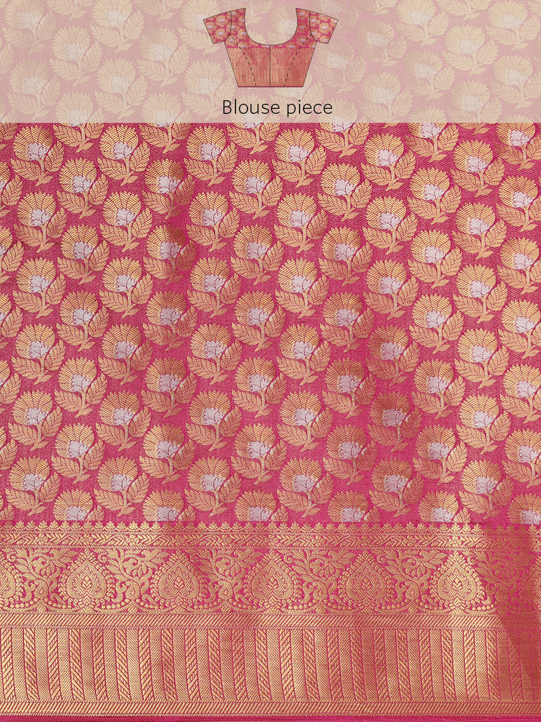 Mimosa Womens Art Silk Saree Kanjivaram Orange Color