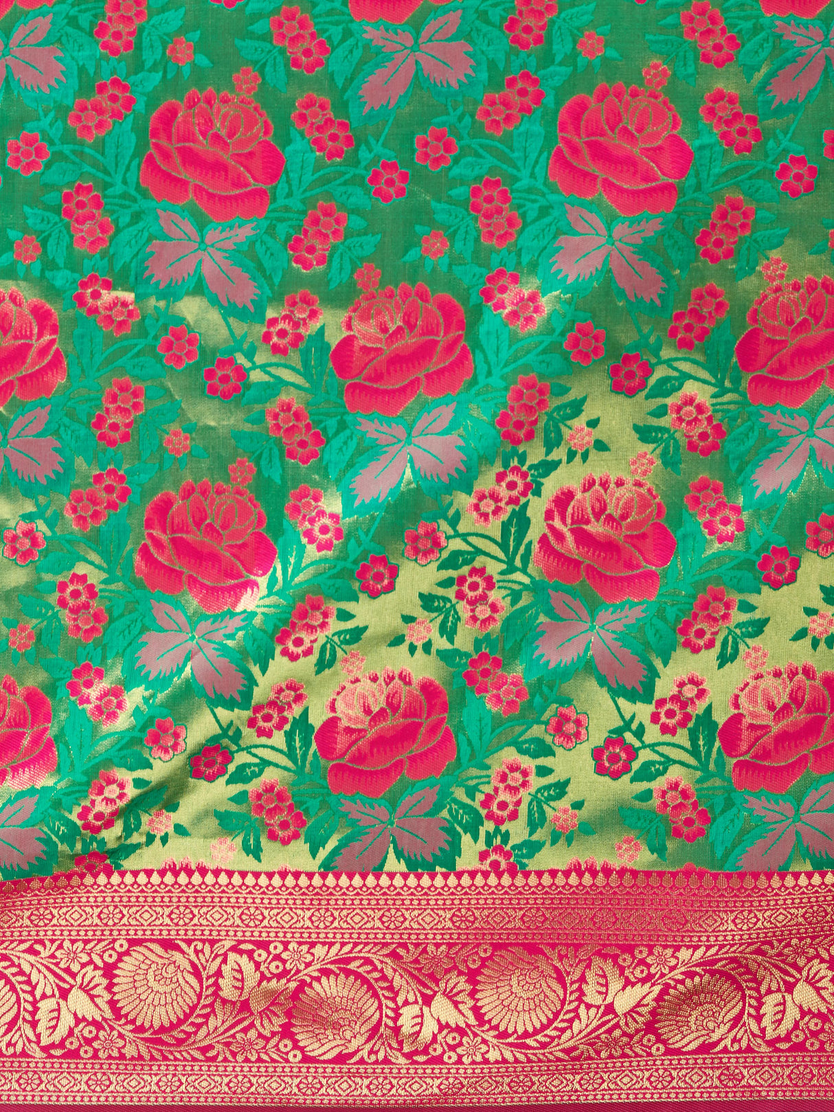 Mimosa Women's Woven Design Kanjivaram Style Art Silk Saree With Blouse Piece : SA00001335GRNFREE