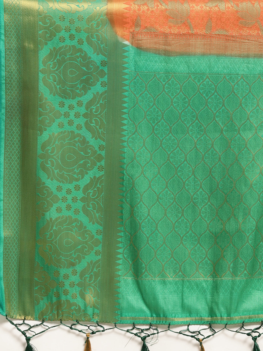 Mimosa Womens Art Silk Saree Kanjivaram Peach Color