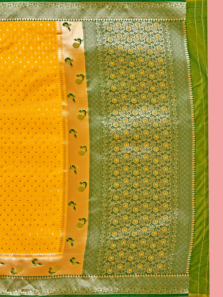 Mimosa Women's Woven Design Paithani Style Art Silk Saree With Blouse Piece : SA00001350GDFREE