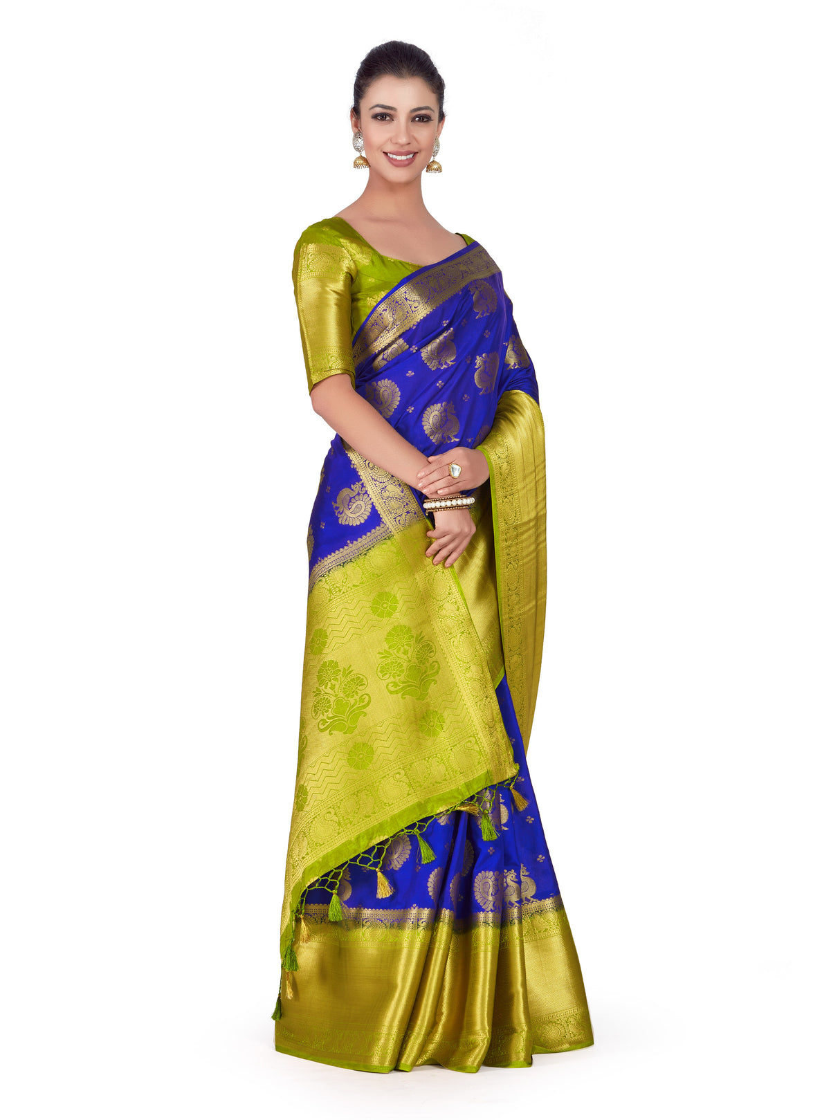 Mimosa Womens Art Silk Saree Kanjivaram Royal Blue Color