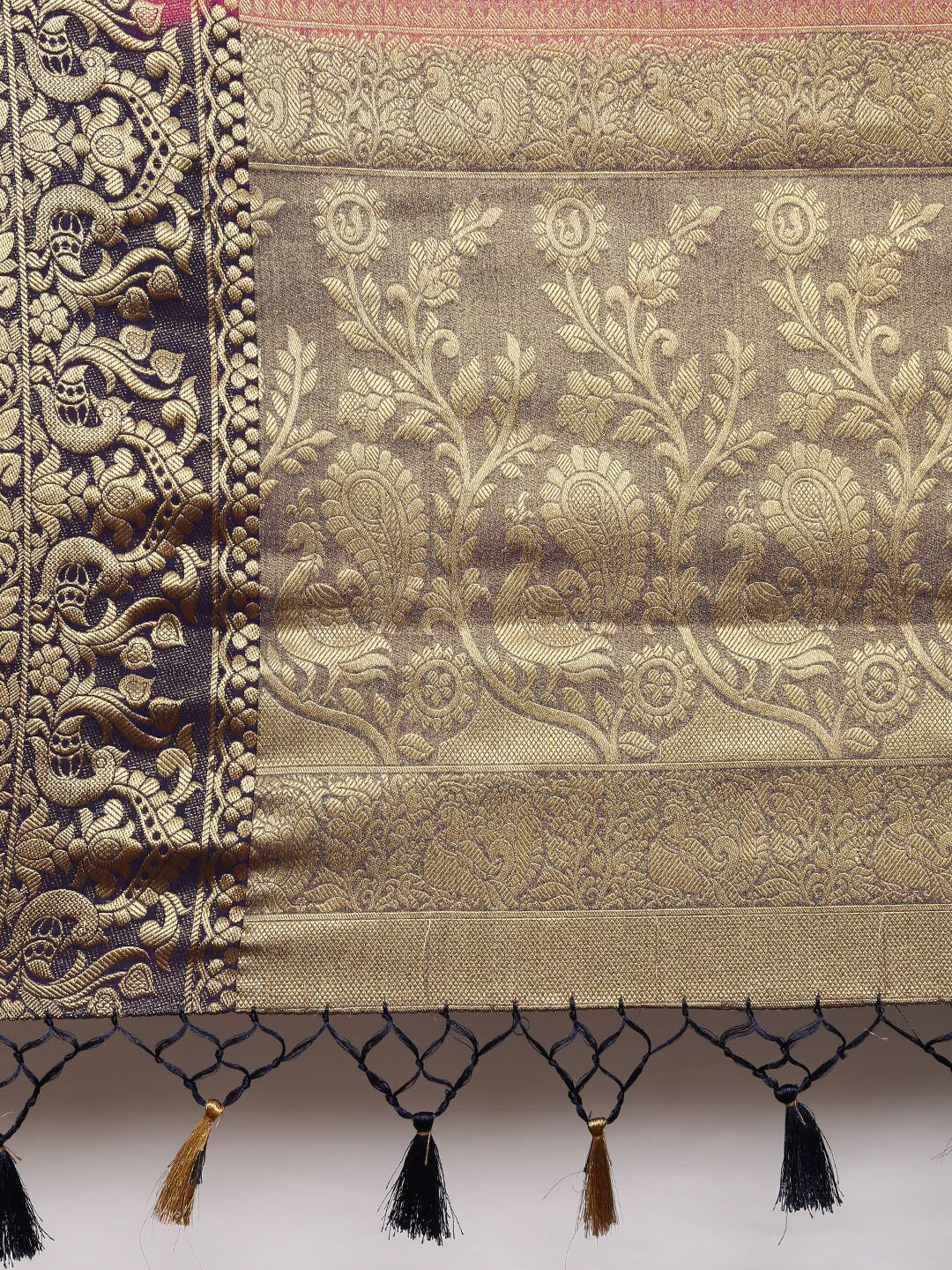 Mimosa Womens Art Silk Saree Kanjivaram Rani Color