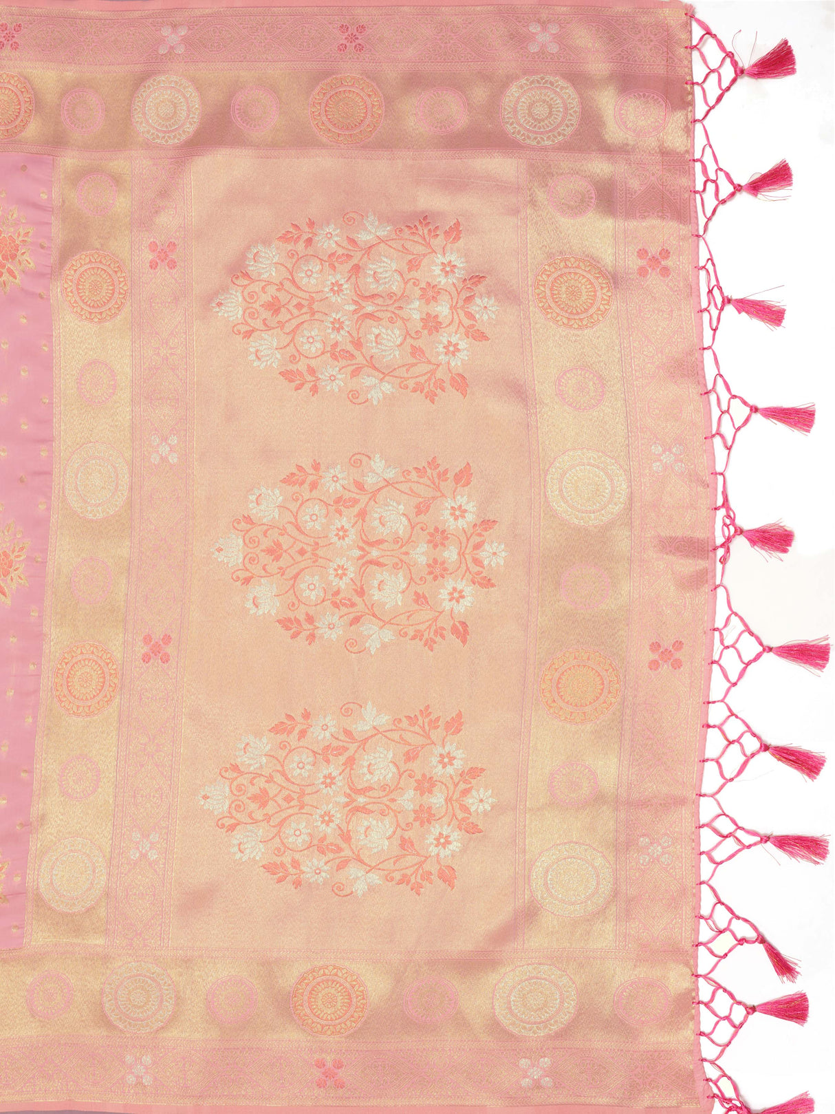 Mimosa Women's Woven Design Kanjivaram Art Silk Saree With Blouse Piece : SA0000904PNK