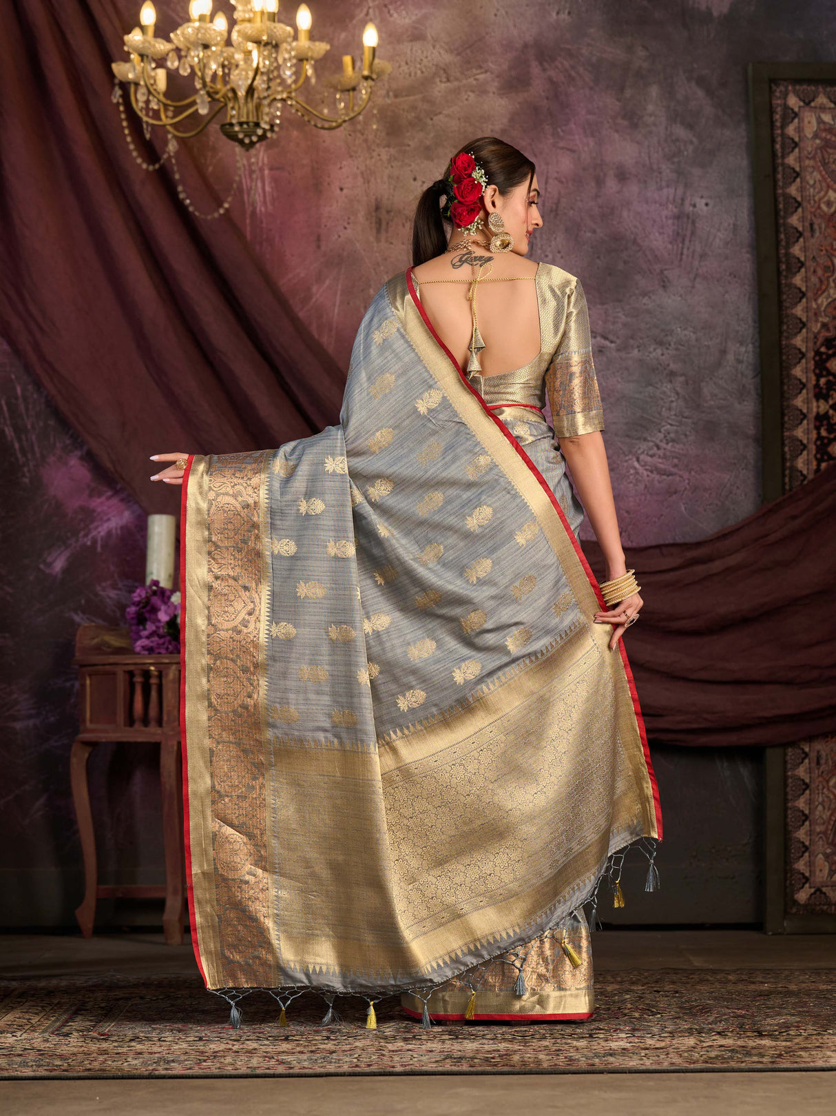 Mimosa Women's Woven Design Chhattisgarh Art Silk Saree With Blouse Piece : SA0000862GY