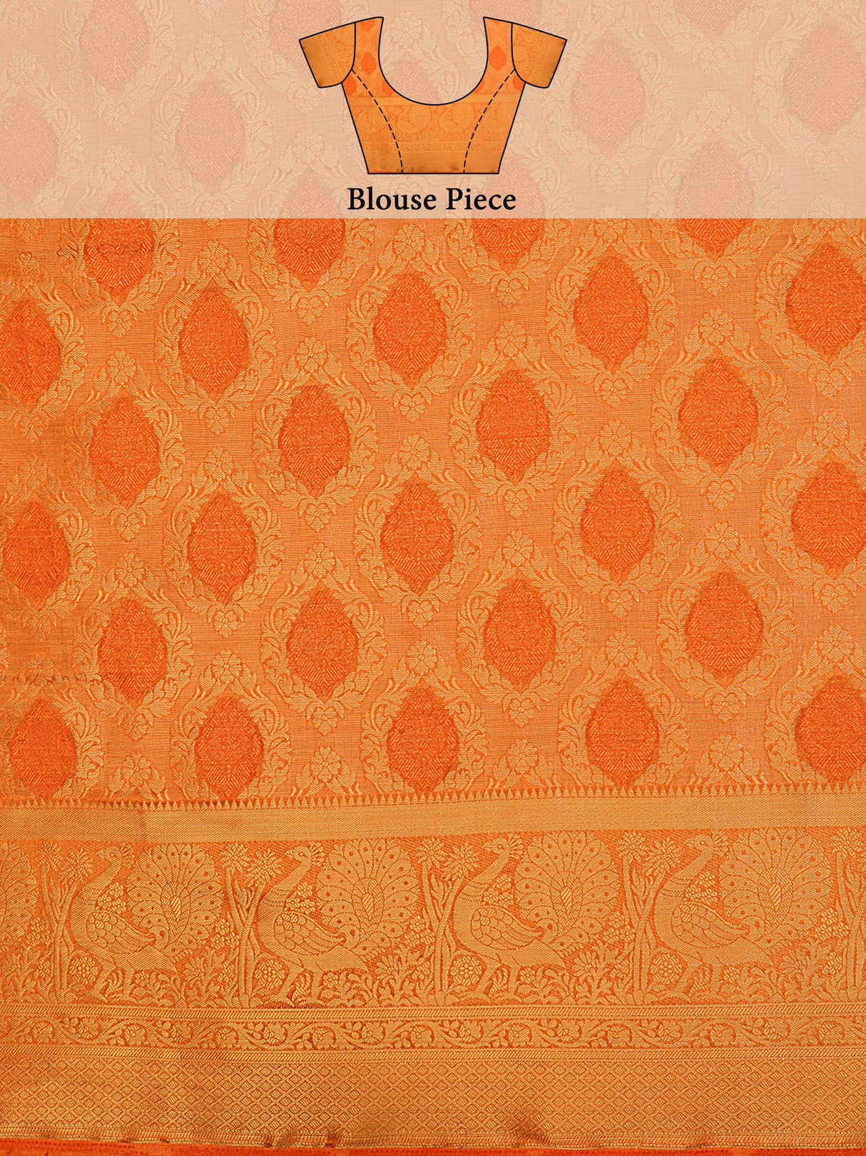 Mimosa Womens Art Silk Saree Kanjivaram Saffire Color