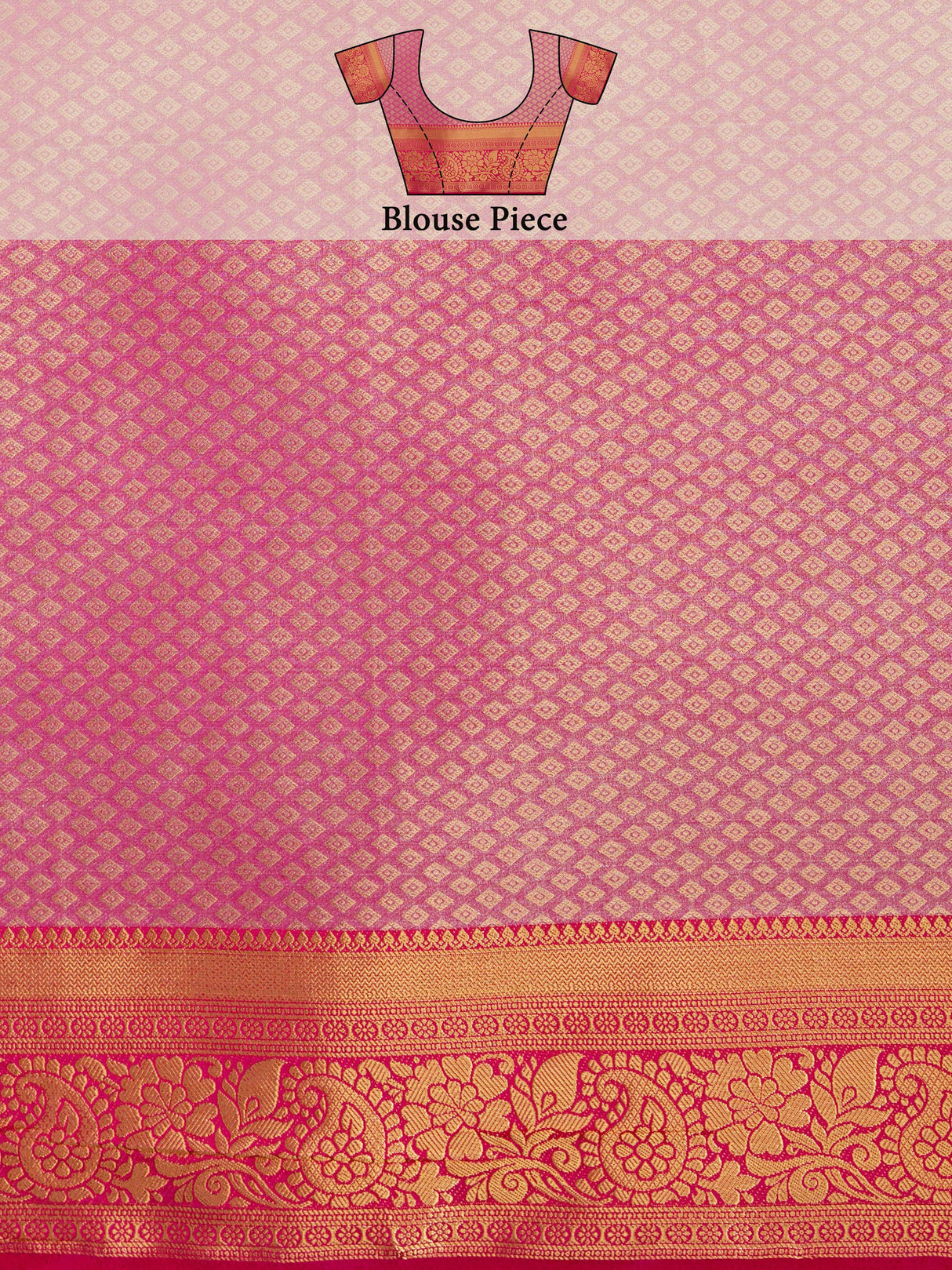 Mimosa Women's Woven Design Kanjivaram Style Art Silk Saree With Blouse Piece : SA0000375MRFREE