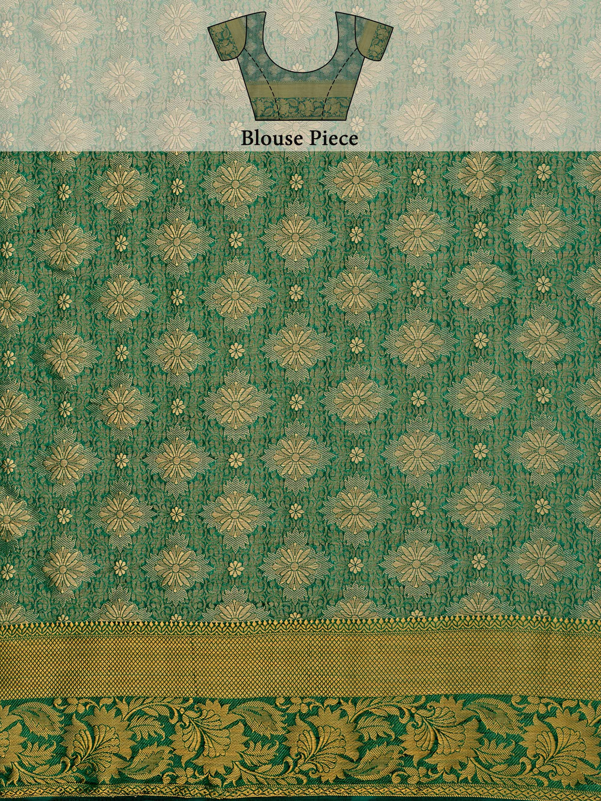 Mimosa Womens Art Silk Saree Kanjivaram Rama Color