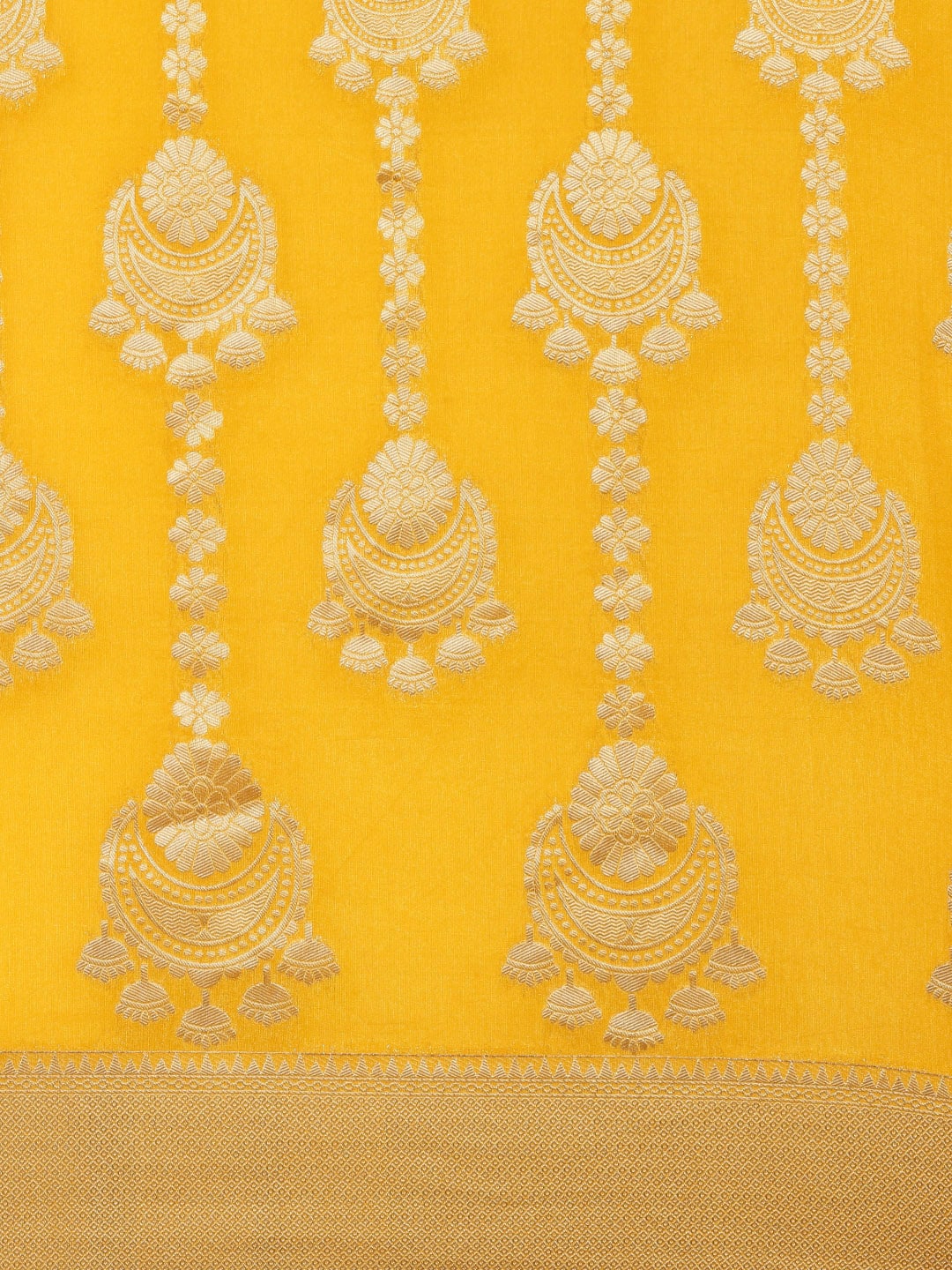 Mimosa Womens Art Silk Saree Kanjivaram Gold Color