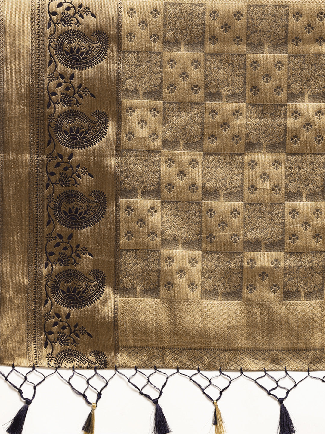 Mimosa Womens Art Silk Saree Kanjivaram Navy Blue Color