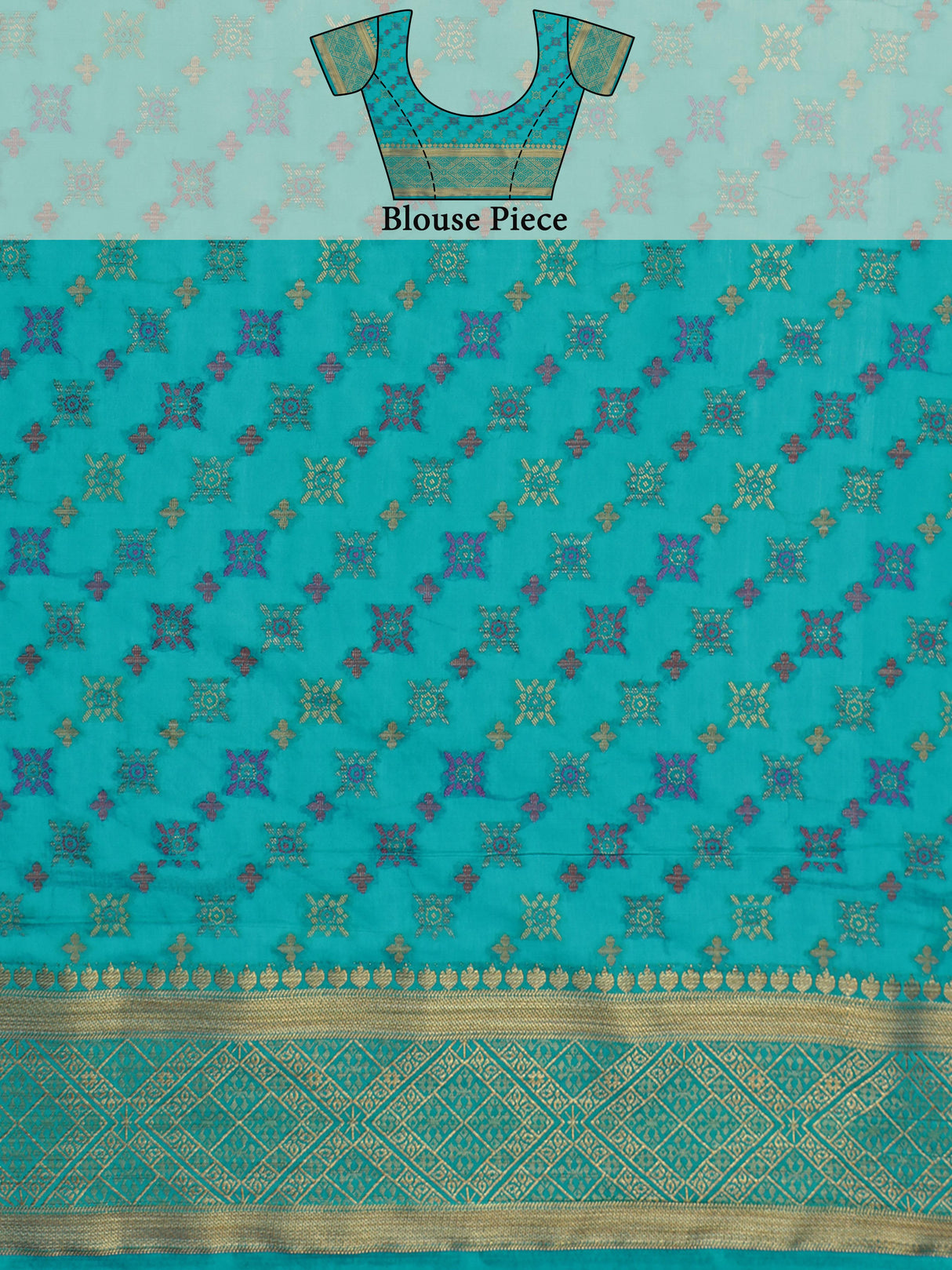 Mimosa Womens Art Silk Saree Kanjivaram style Saffire Color