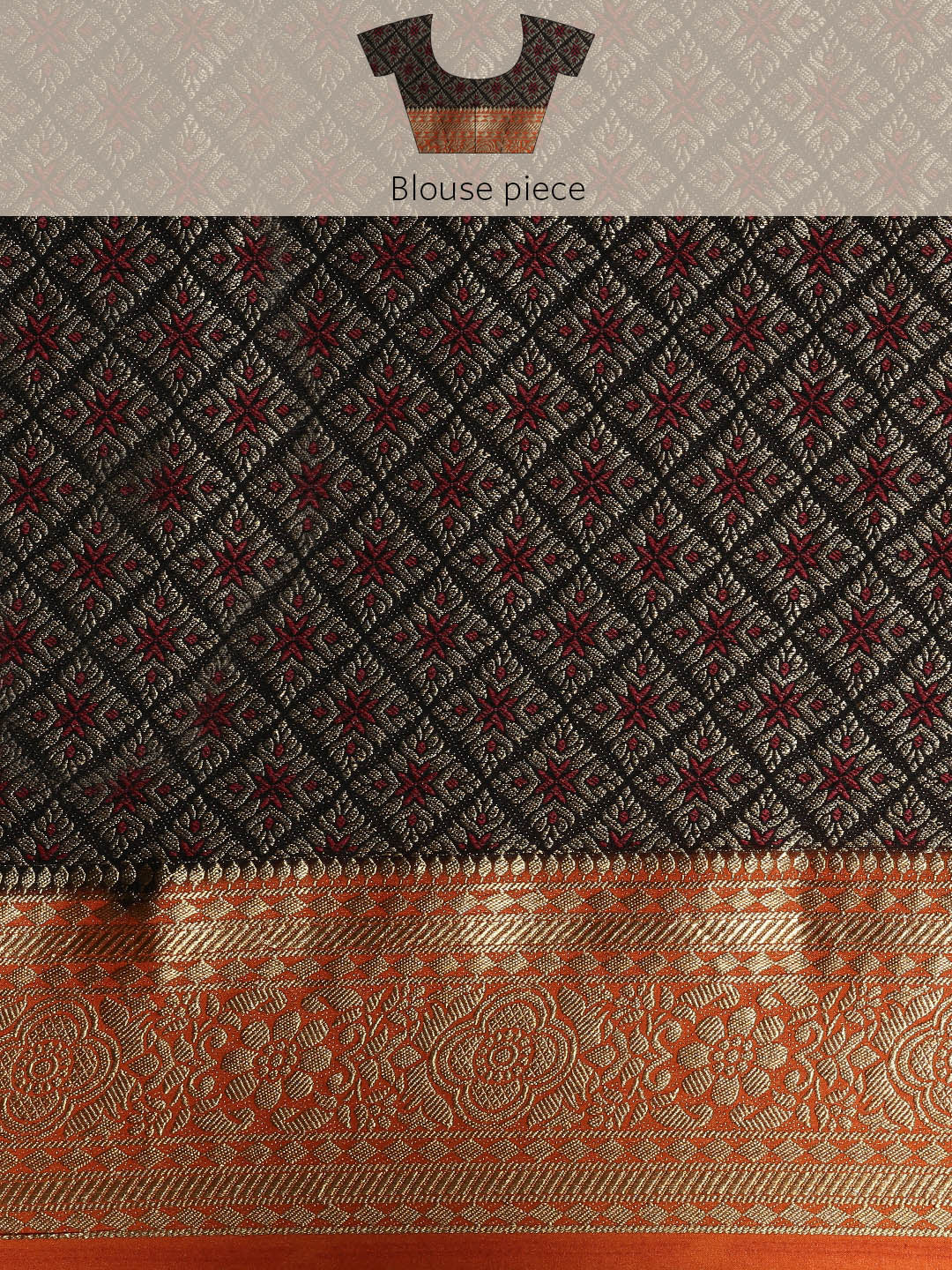 Mimosa Womens Art Silk Saree Kanjivaram Black Color