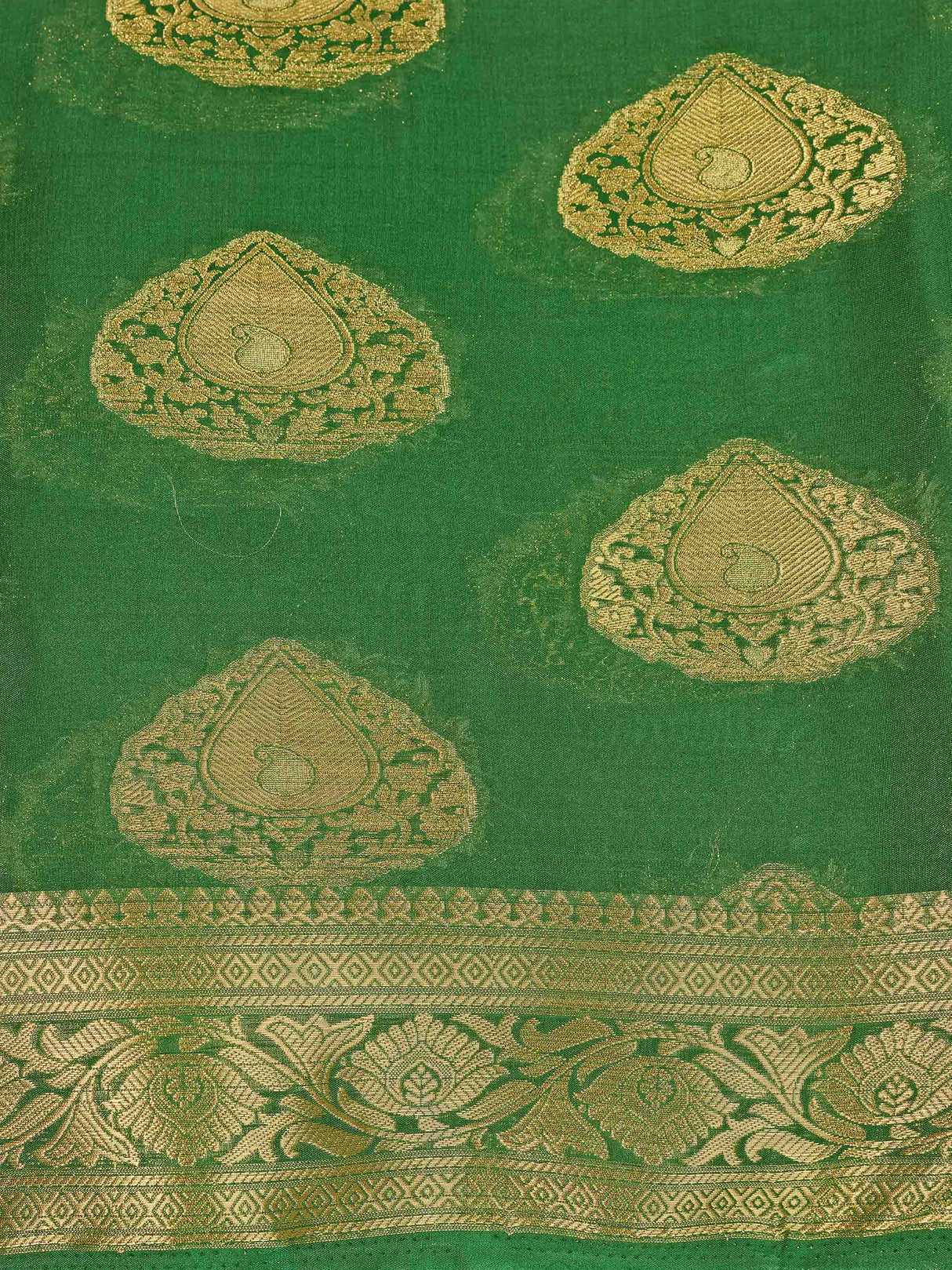 Mimosa Womens Crepe Saree Mysore Silk BGreen Color