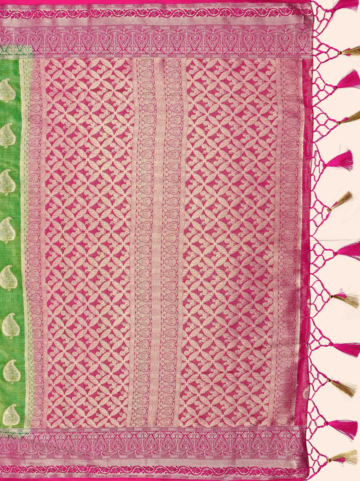 Mimosa Womens Art Silk Saree Kanjivaram Green Color