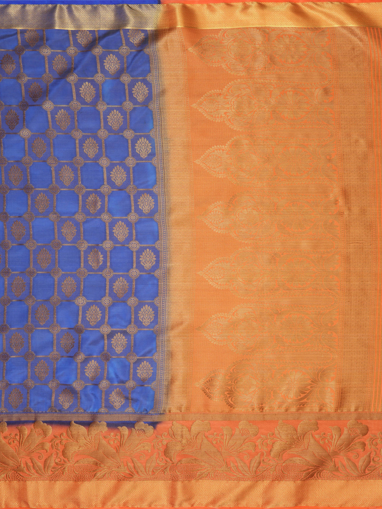 Mimosa Womens Art Silk Saree Kanjivaram Royal Blue Color