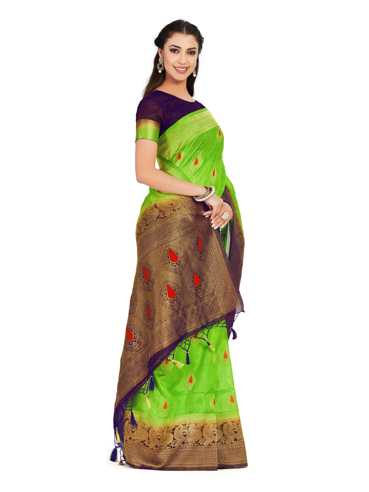 Mimosa Womens Art Silk Saree Kanjivaram Liril Color