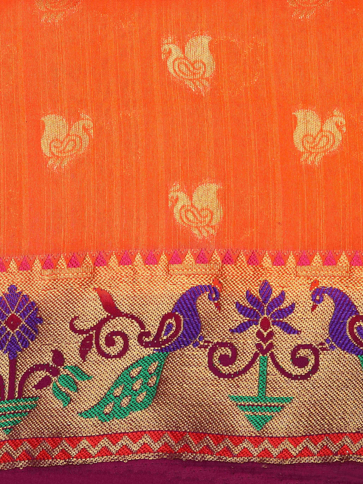 Mimosa Womens Art Silk Saree Kanjivaram Peach Color