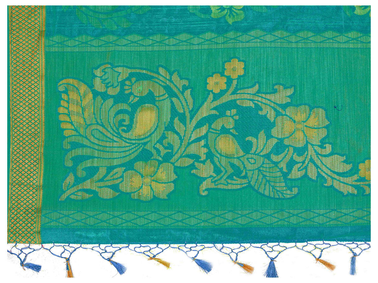 Mimosa Womens Art Silk Saree Kanjivaram Rama Color